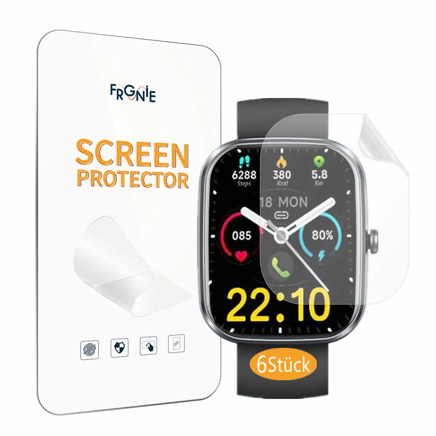 Protector de pantalla compatible con Soudorv Uaue Csasan T70 Smartwatch 1.91 pulgadas 6 piezas HD Flexible TPU