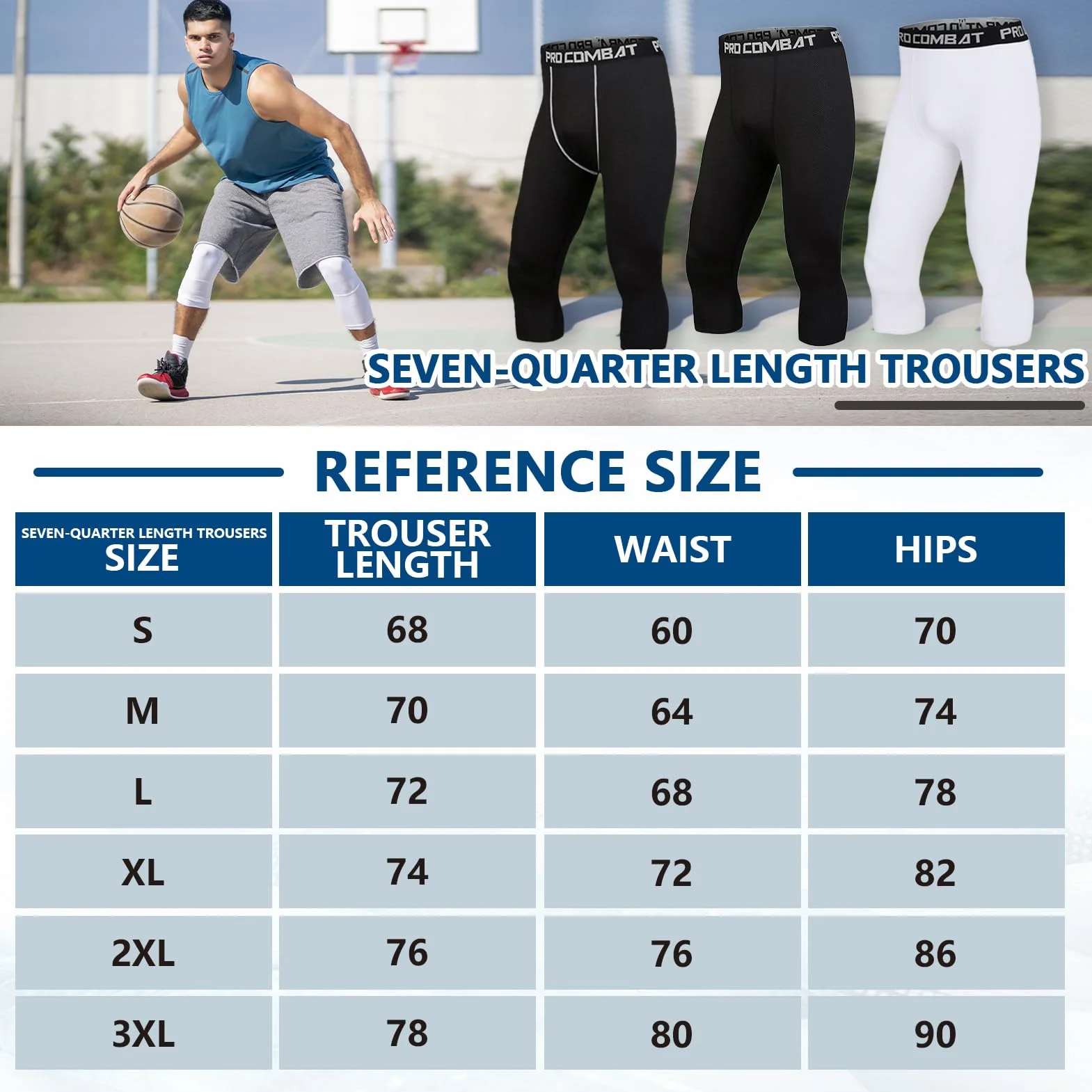 3/4 Pantalones de Compresión Deportivos Dry Carriendo para Ciclismo Golf Yoga, 2 Pack