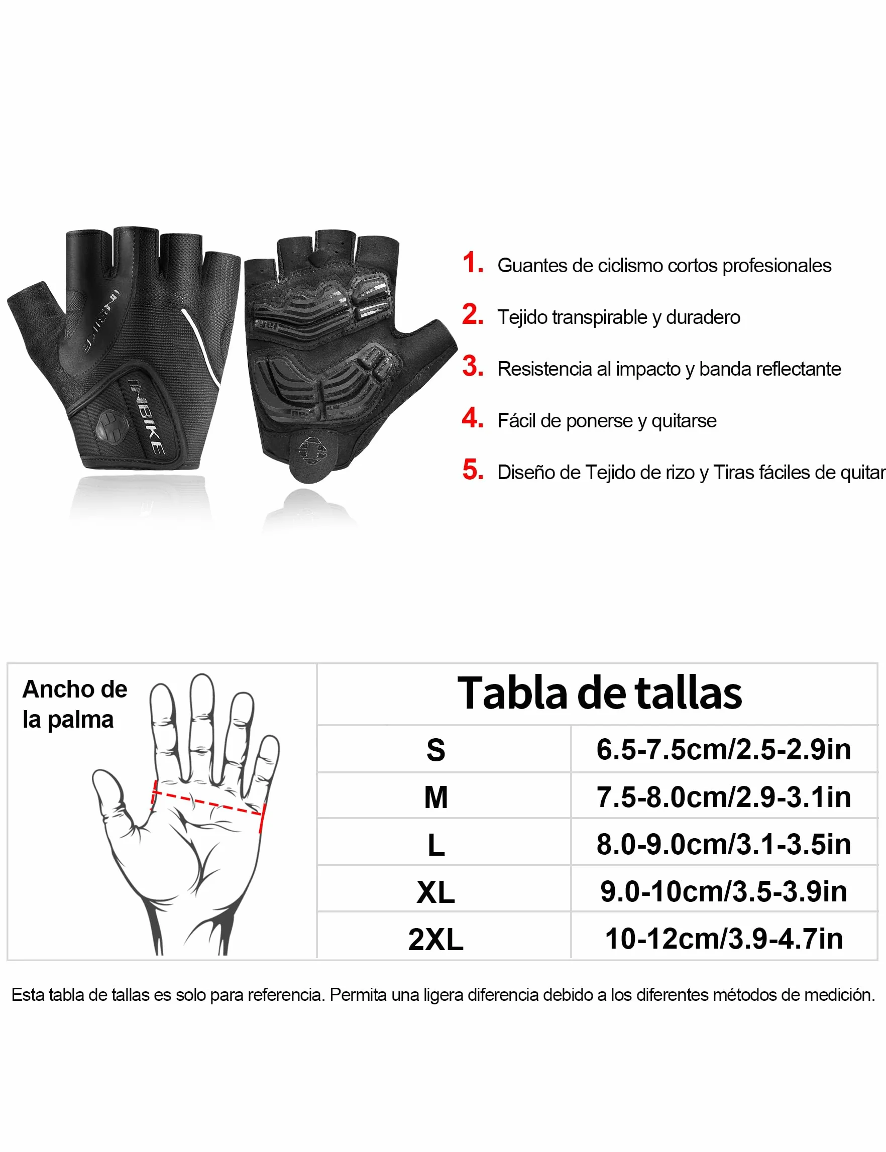 INBIKE Guantes MTB Hombre Bicicleta Ciclismo Verano