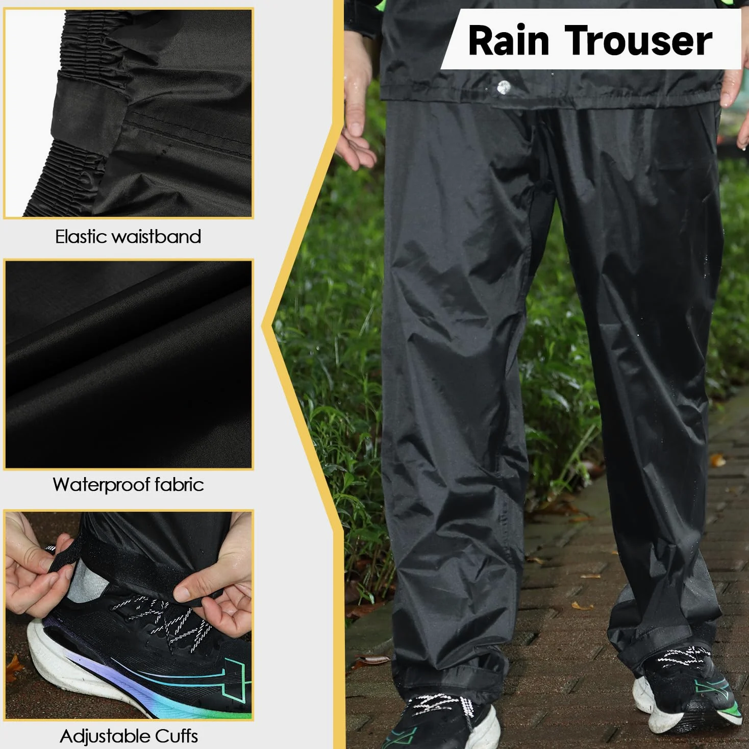 Chaqueta y Pantalones Impermeables para Lluvia para Hombre Traje de Lluvia Ropa Impermeable Profesional Impermeable con Capucha para Motocicleta