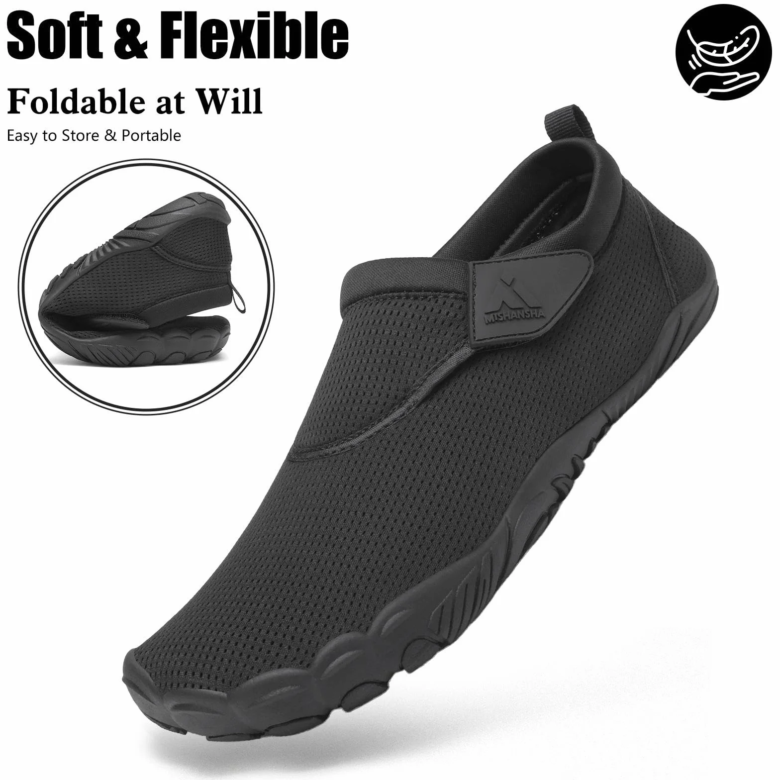 Mishansha Zapatos de Agua Antideslizante Secado Rápido para Hombre Mujer Playa Tallas 36-46