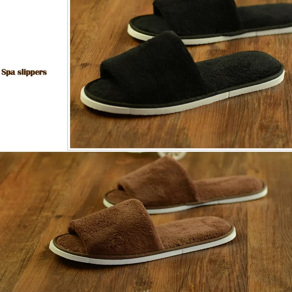 10 Pares de Zapatillas de SPA Desechables con Punta Abierta, Transpirables, Suaves y cómodas, adecuadas para Hombres y Mujeres. Ocio, Vacaciones (Color: Beige, Tamaño: 11x4.3inches)