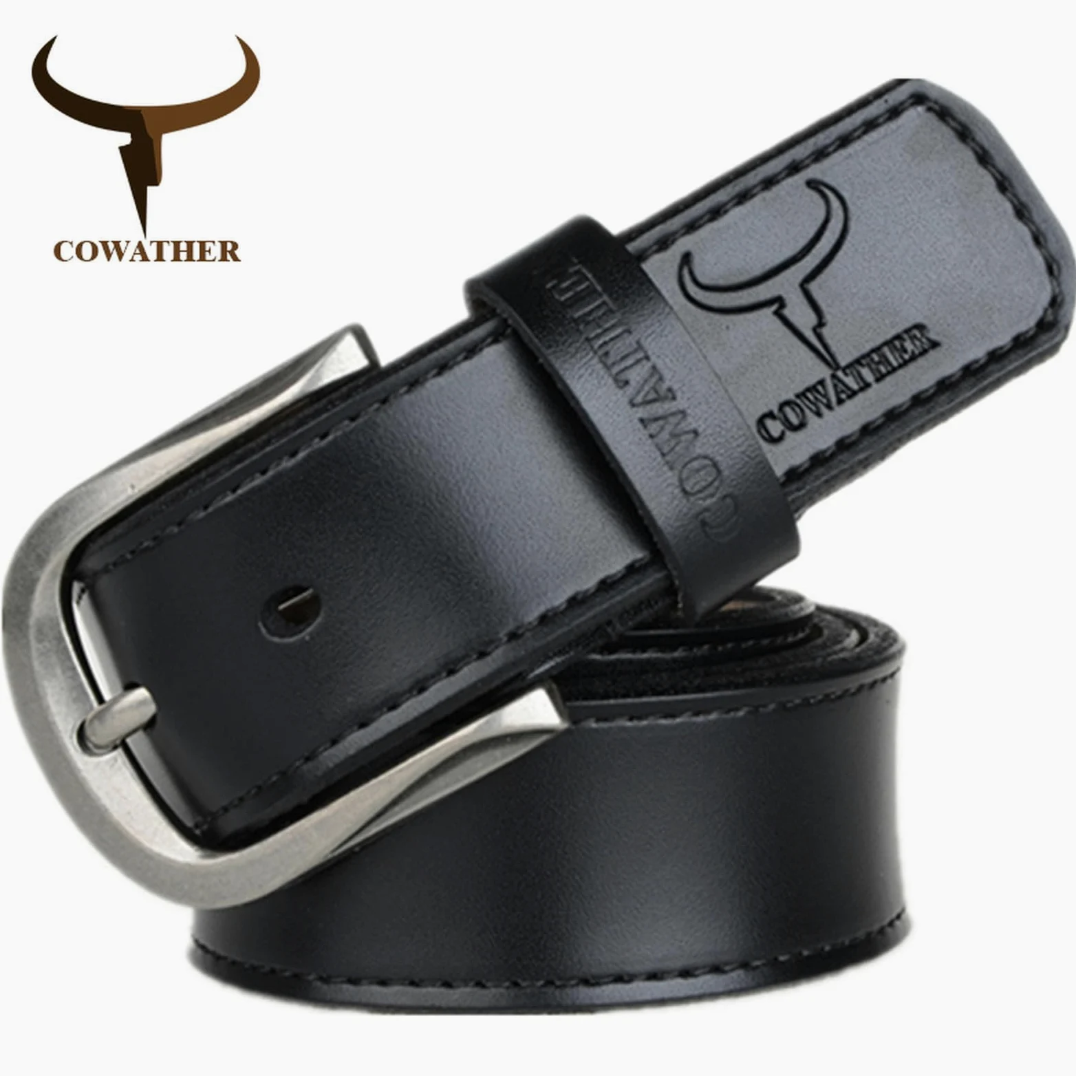 TsoLay Cinturón De Cuero De Moda Con Hebilla De Alfiler Para Hombre, Cinturón De Cuero Retro De Tres Colores Para Hombre, Cinturón De Jeans Para Negocios