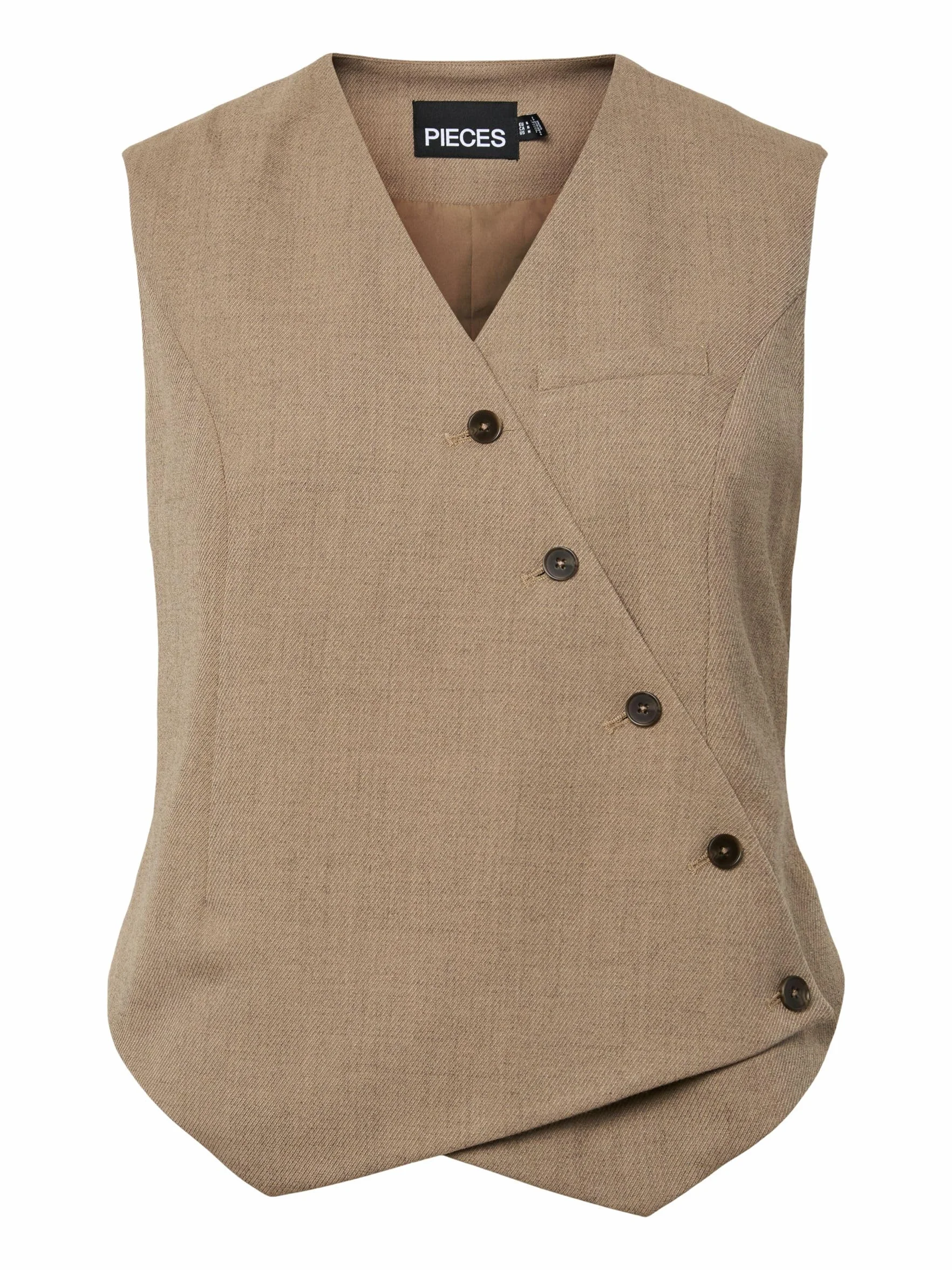 Pcbubbles Asymmetric Vest Chaqueta asimétrica Mujer Pack de 1