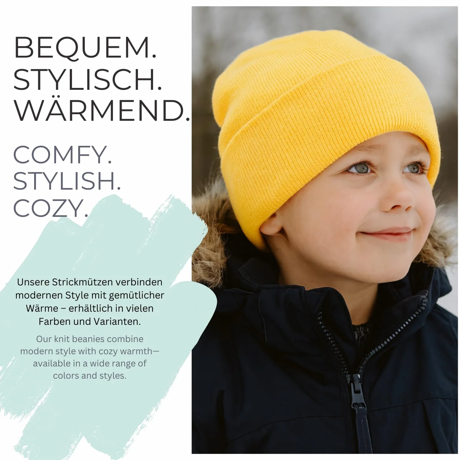 Gorro de niño estilo Punto con ala Ancha Fino 2-5 años
