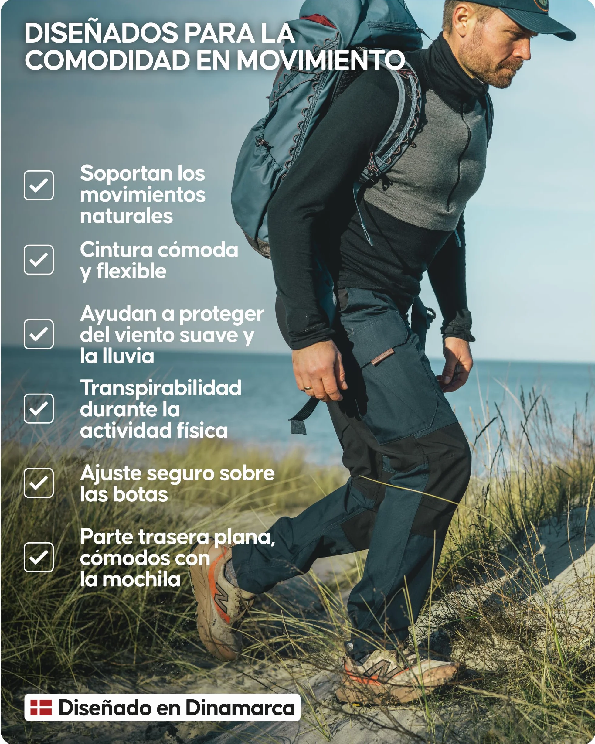 DANISH ENDURANCE Pantalones Trekking Hombre Impermeables Termicos Senderismo Esquí Snowboard Ajuste Regular
