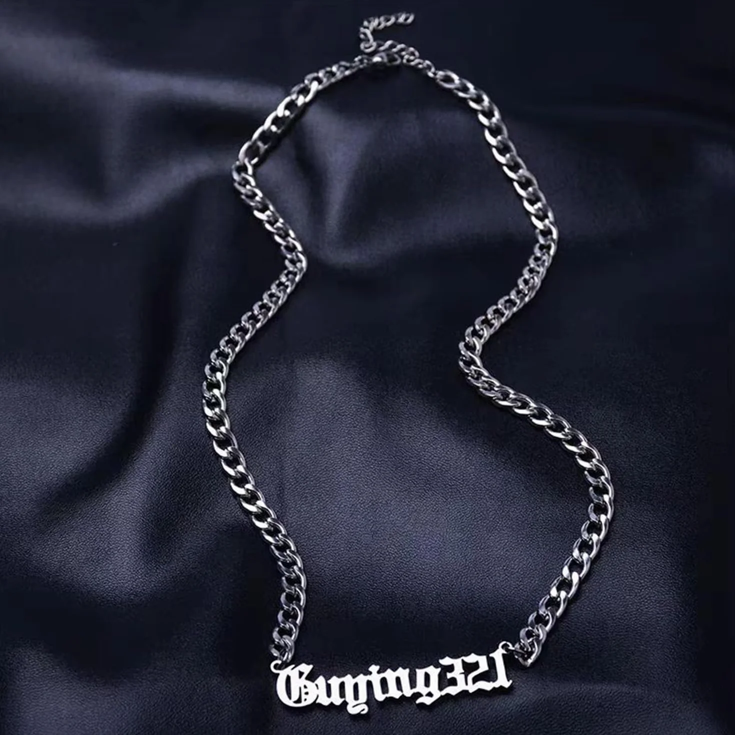 Collar Personalizado Cadena Cubana Acero Inoxidable Nombre Grabado Regalo