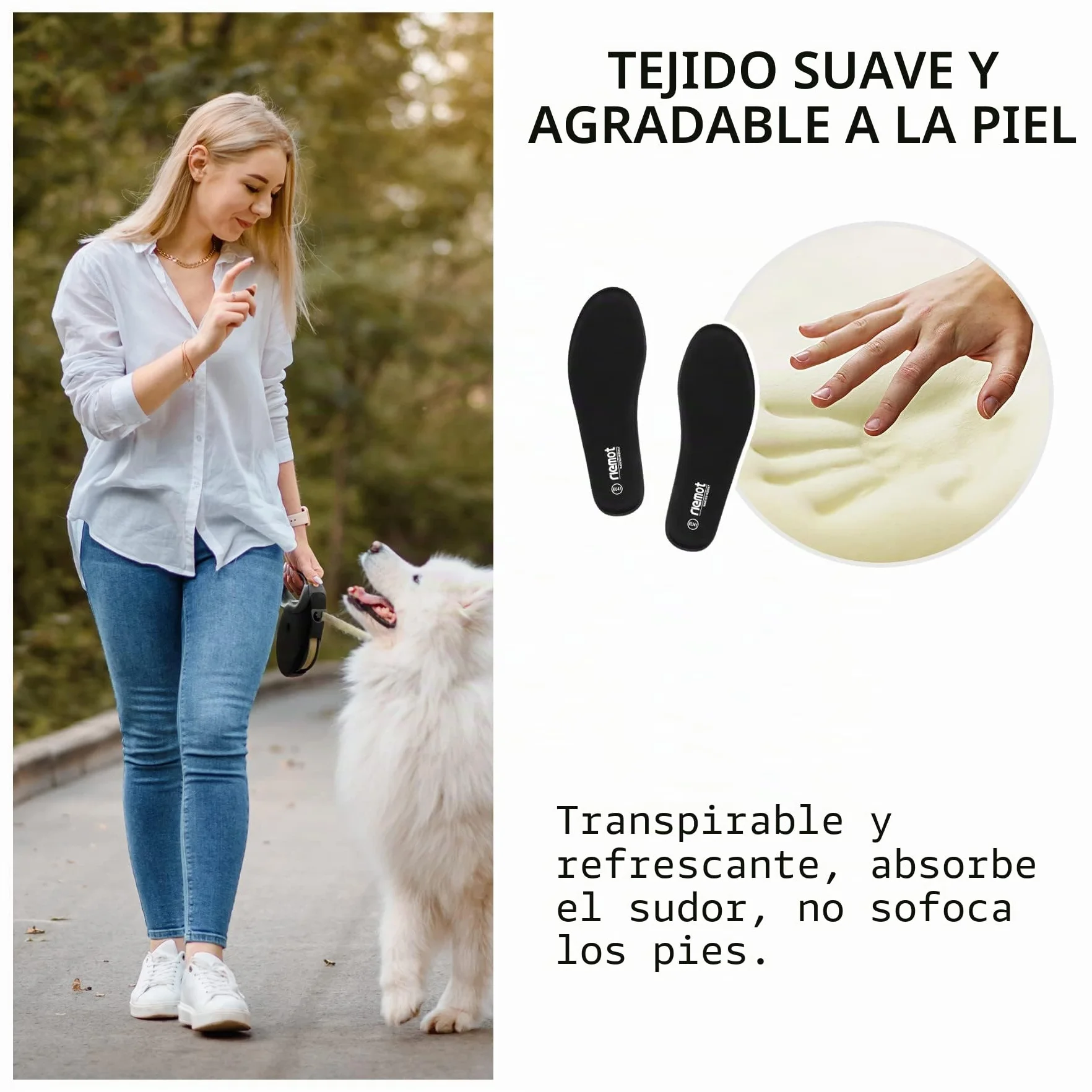 Riemot Plantillas Memory Foam para Zapatos Hombre Mujer Absorción Impacto Amortiguación Suela Confort