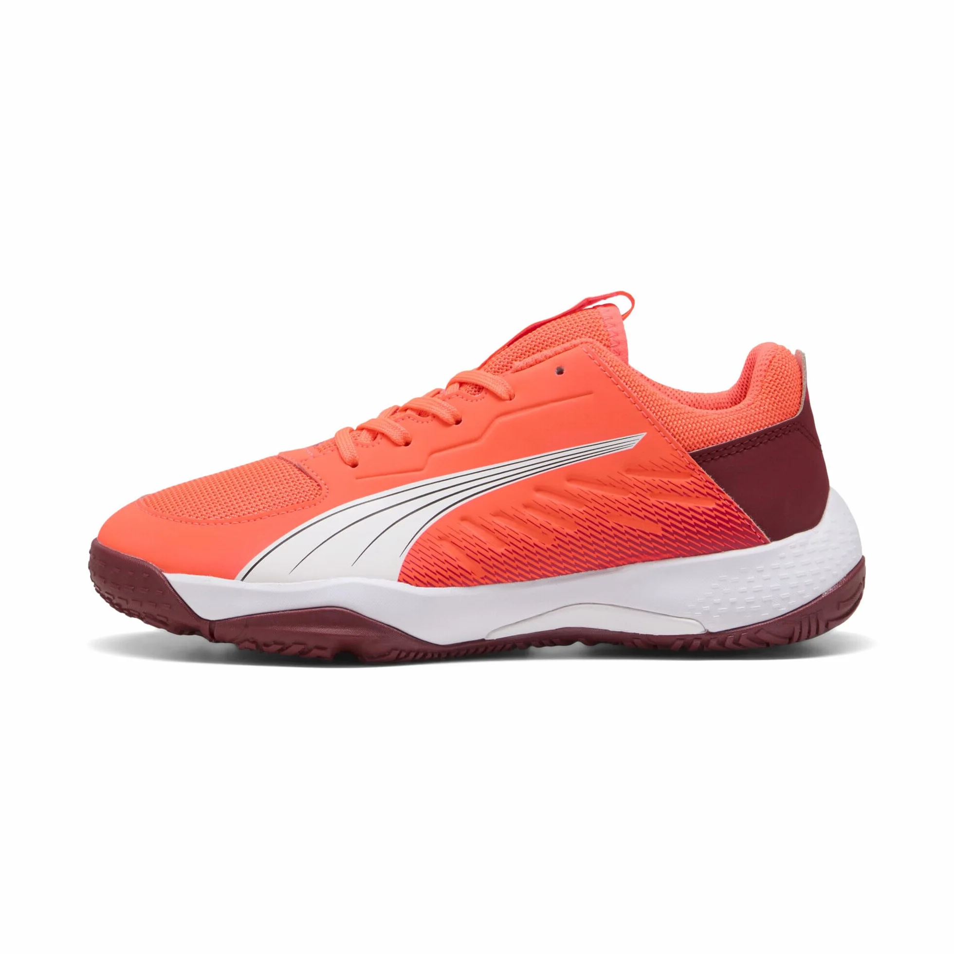 PUMA Accelerate Niños Zapatillas de Balonmano 38.5 Glowing Red White Dark Crimson Black