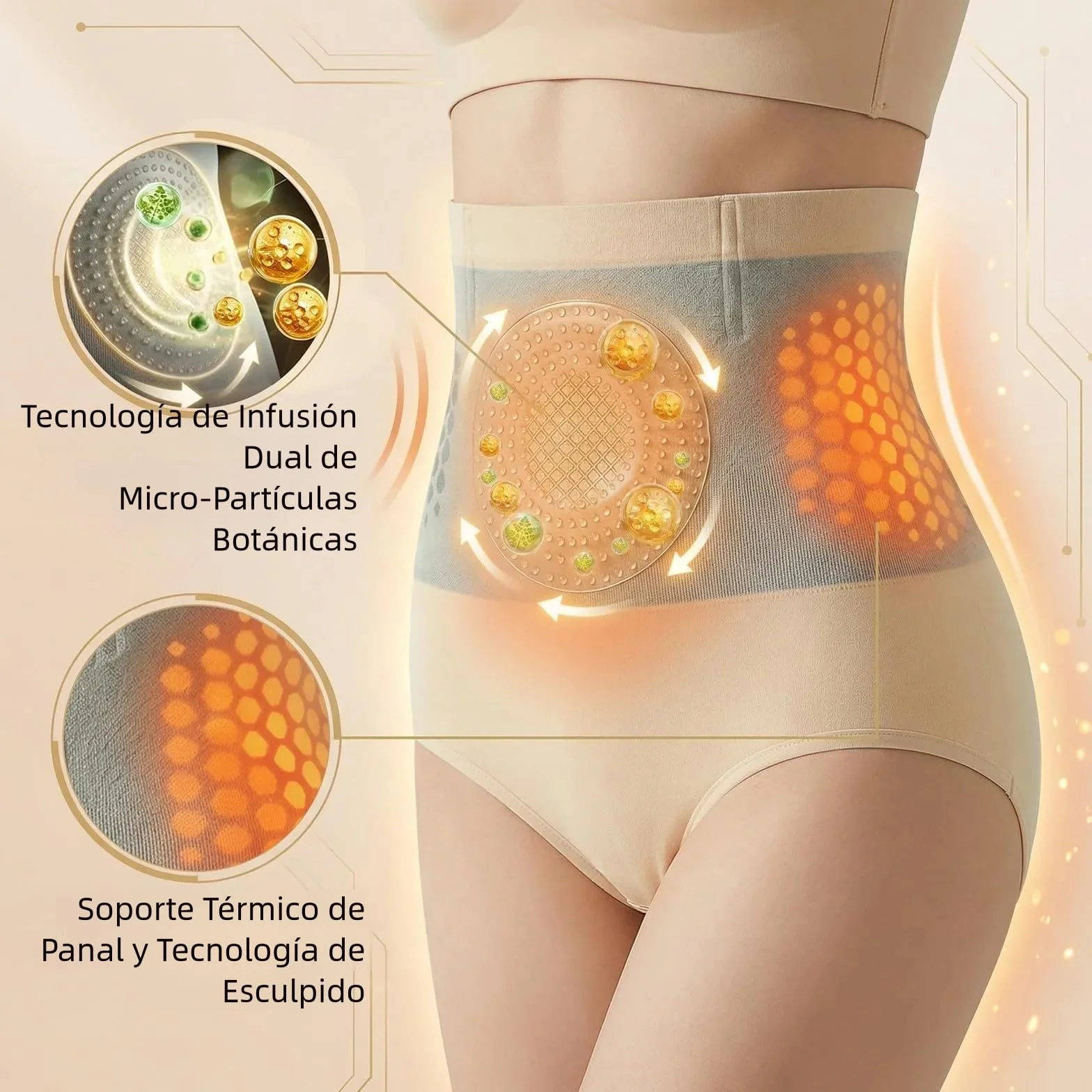Pauraju Pantalones Cortos Termogénicos Reductores 4 en 1 para Esculpir Control de Barriga Cintura Alta