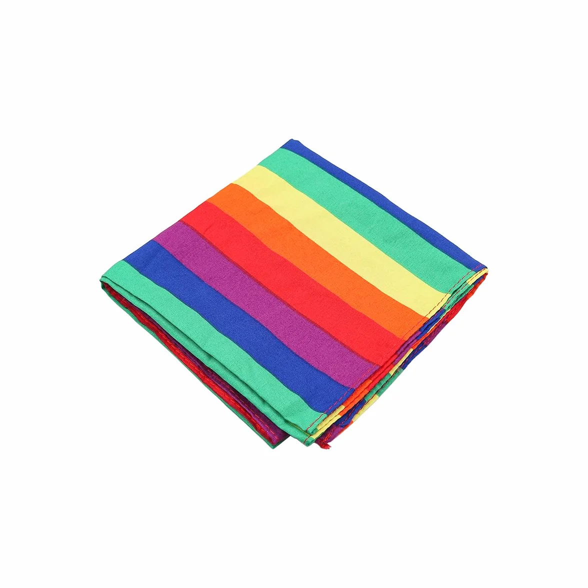 Paquete de 2 bandanas de arcoíris con rayas coloridas, diadema cuadrada del orgullo LGBT, accesorios para hombres y mujeres, disfraz de celebración de fiesta gay, blanco, 1