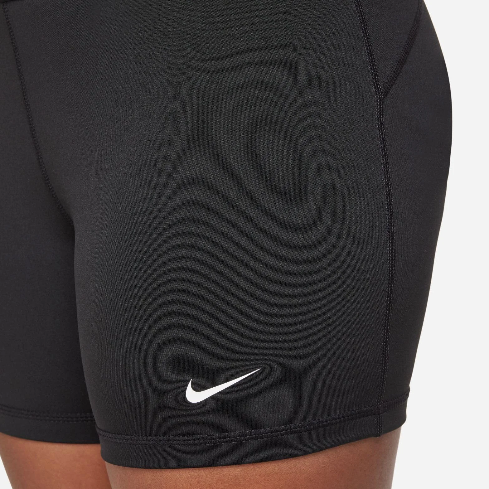Nike Pro Dri-Fit Girl's Upper Thigh Length Tight Black/White DM8439-010 S+