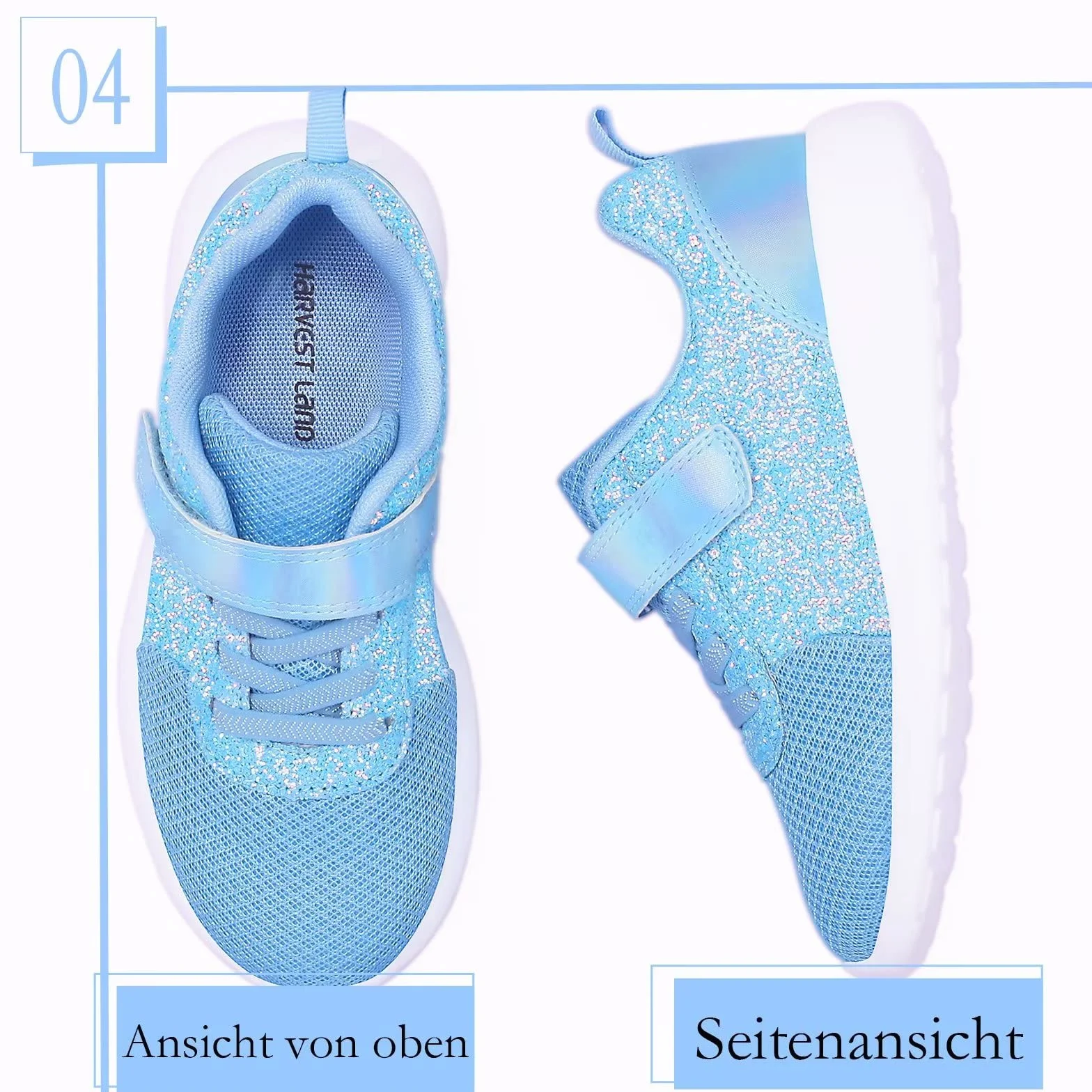 Harvest Land Zapatillas Niñas Deporte Transpirables Corre Ligero Antideslizante Tenis Calzado Exterior Azul 29EU