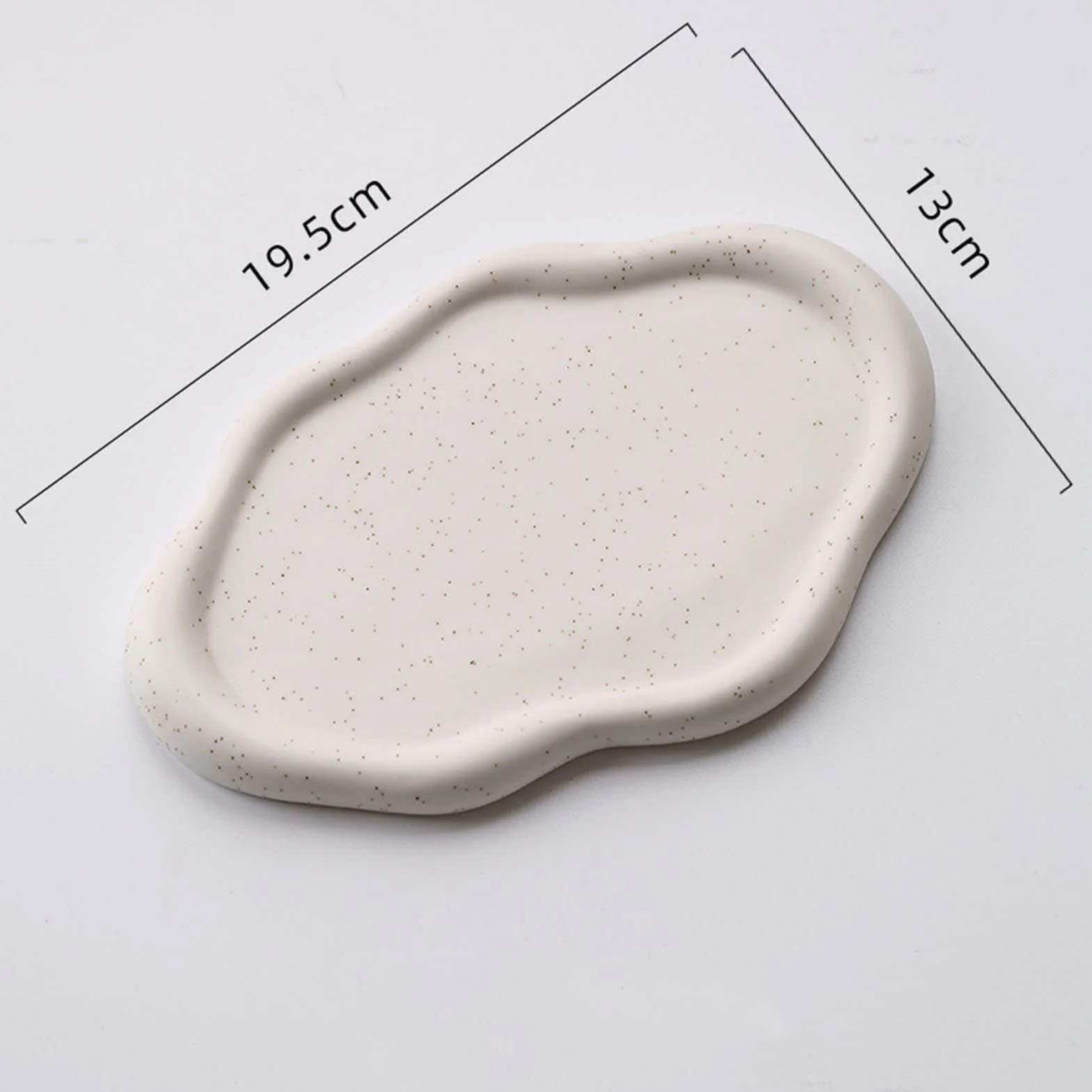 Plato de Joyería, Bandeja de Baratijas de Cerámica Plato de Joyería Simple Bandeja para Llaves, Organizador de Exhibición de Joyería Decorativo para el Día de la Madre, Cumpleaños(Nube blanca)