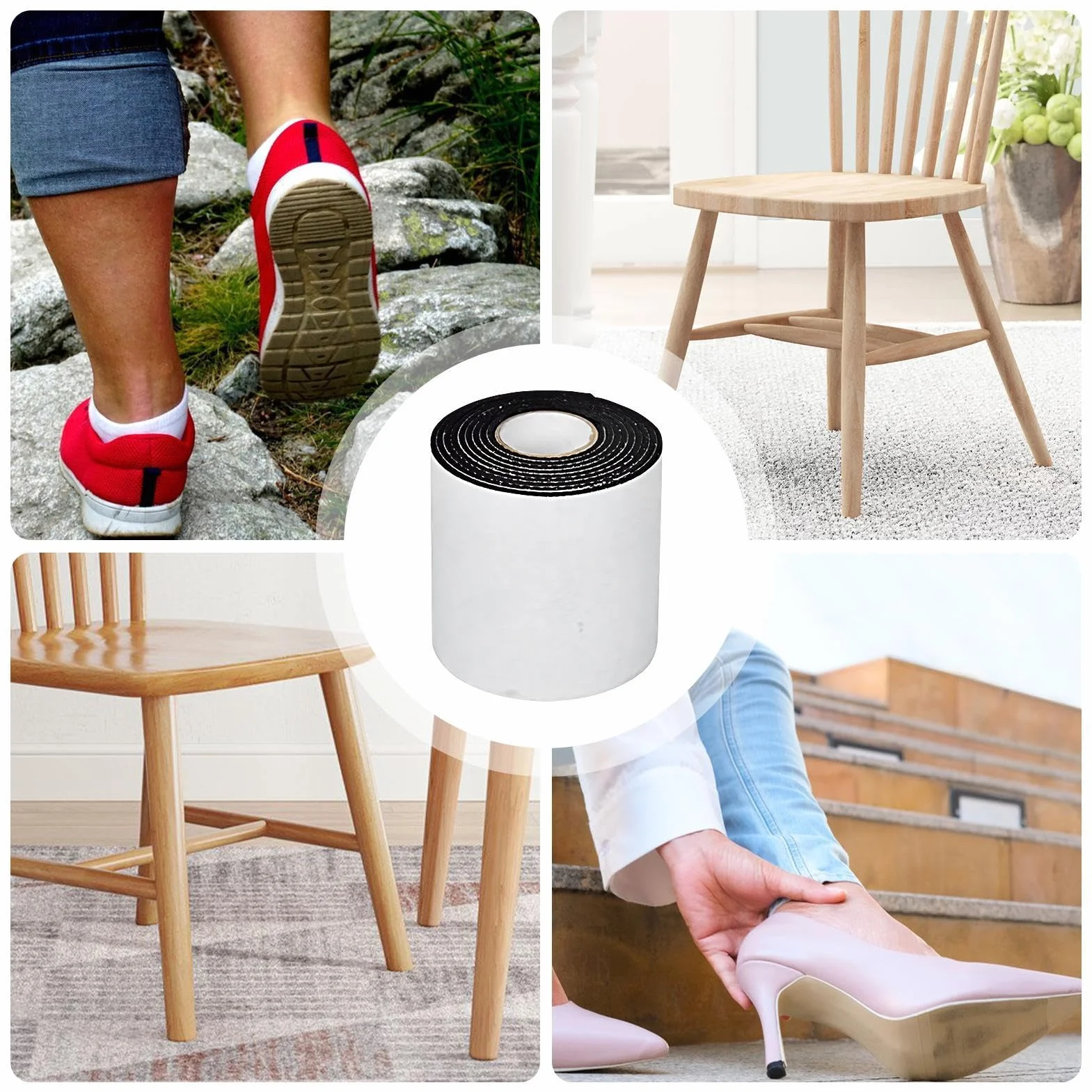 Agarre antideslizante para zapatos de 3.28 pies, almohadillas para talón, calcomanías protectoras inferiores