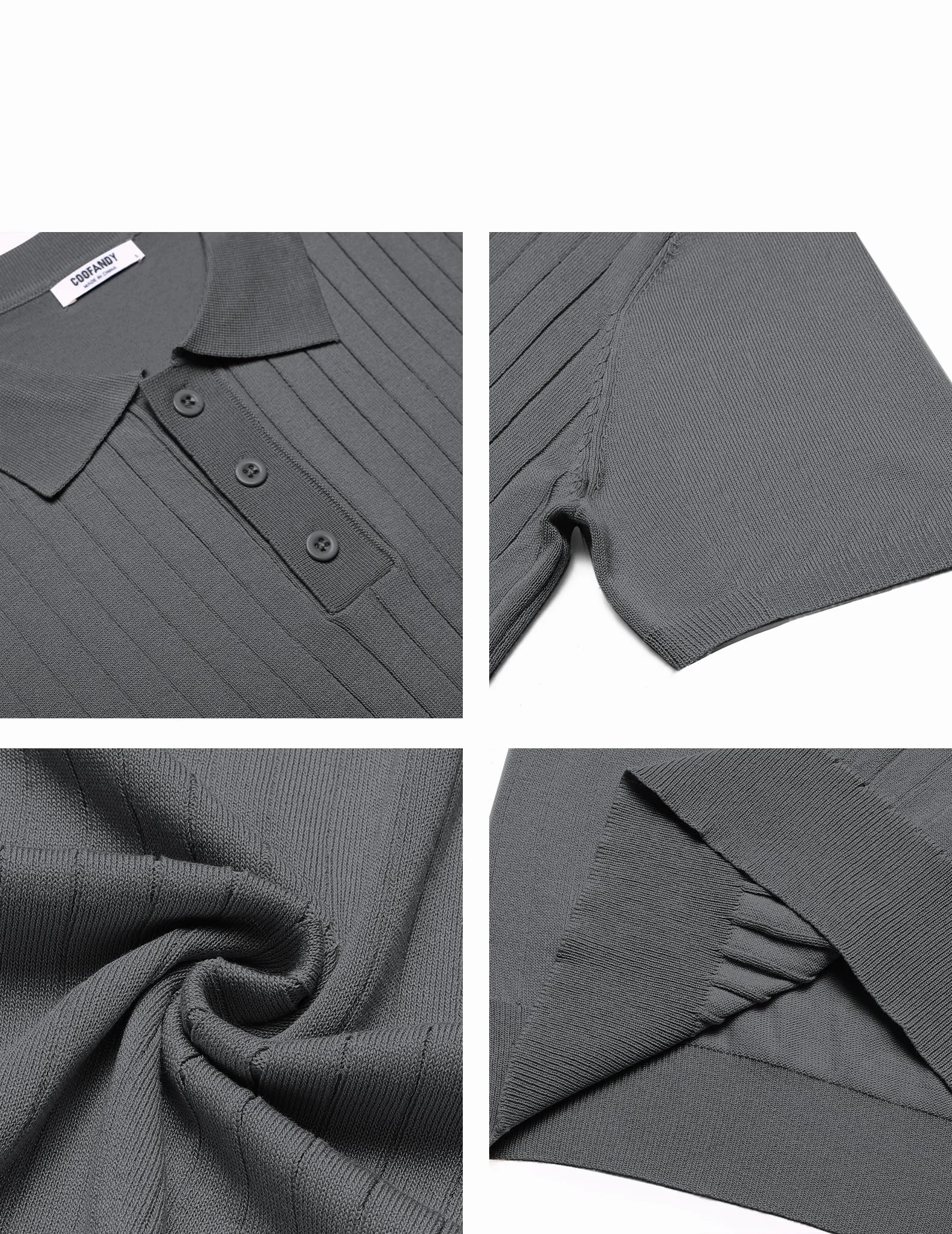 COOFANDY Polo Hombre Manga Corta de Punto Camiseta Polo Verano Casual Regular Fit Golf Shirt