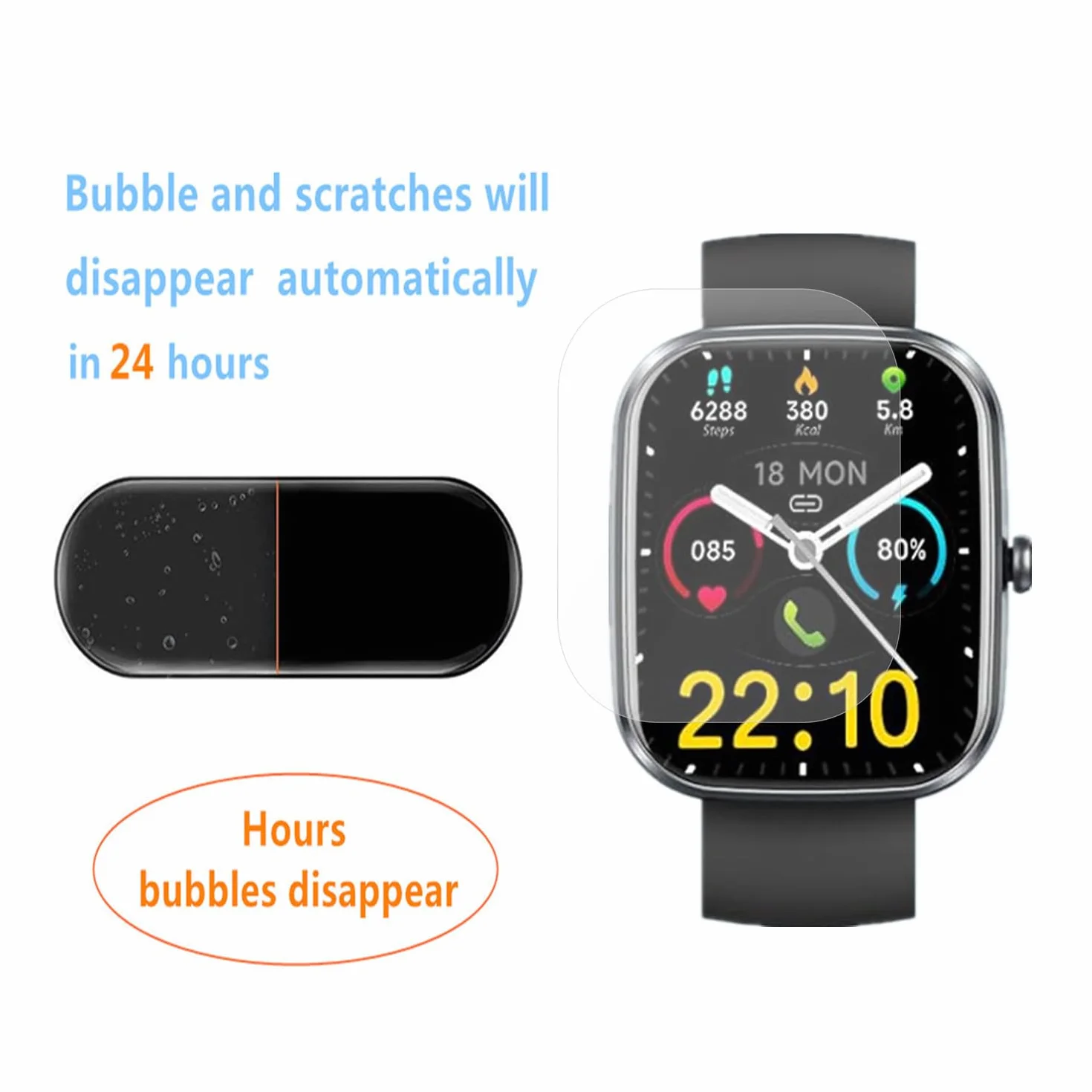 Protector de pantalla compatible con Soudorv Uaue Csasan T70 Smartwatch 1.91 pulgadas 6 piezas HD Flexible TPU