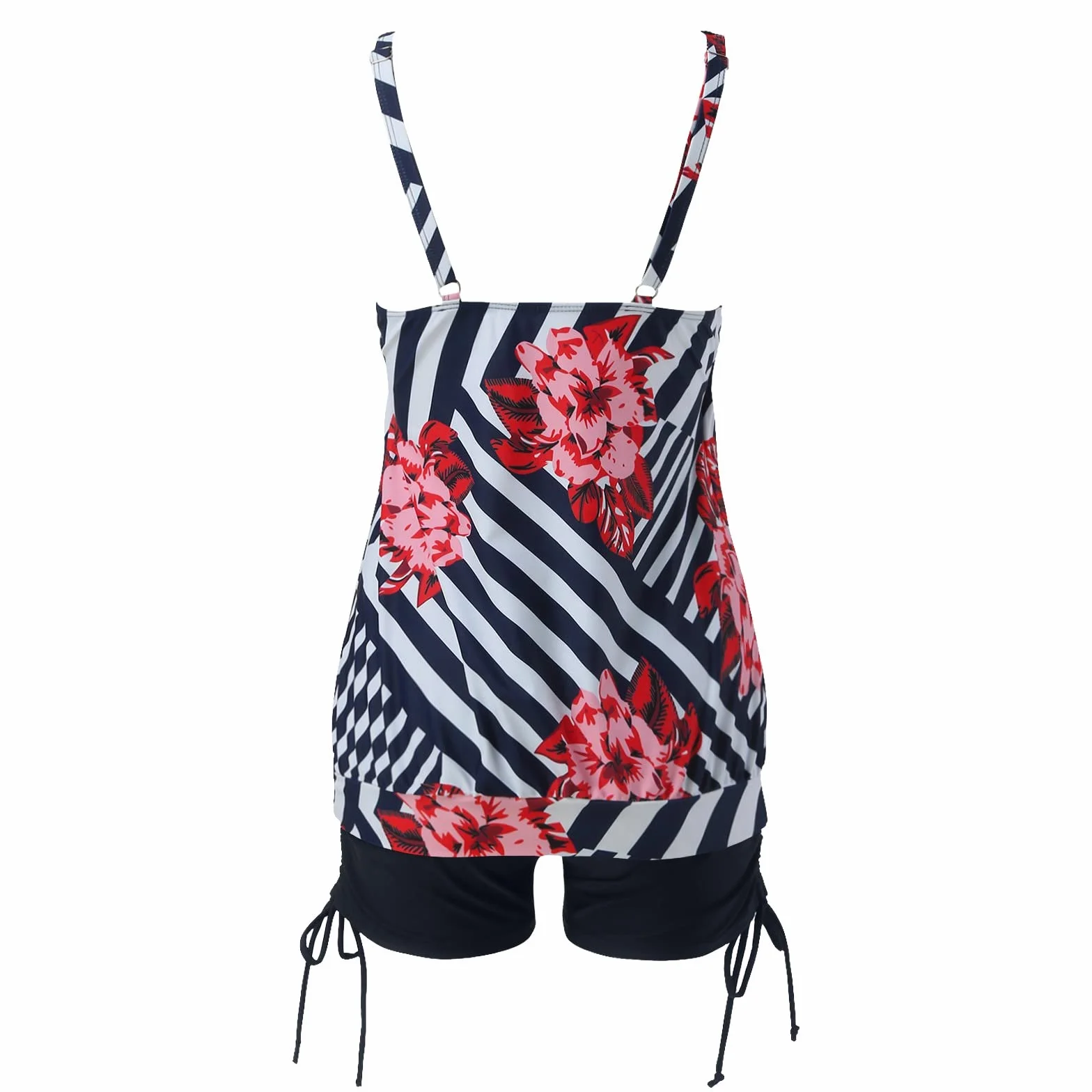 Bañadores Tankini para Mujer Control de Abdomen Correas Ajustables Cuello en U Dos Piezas