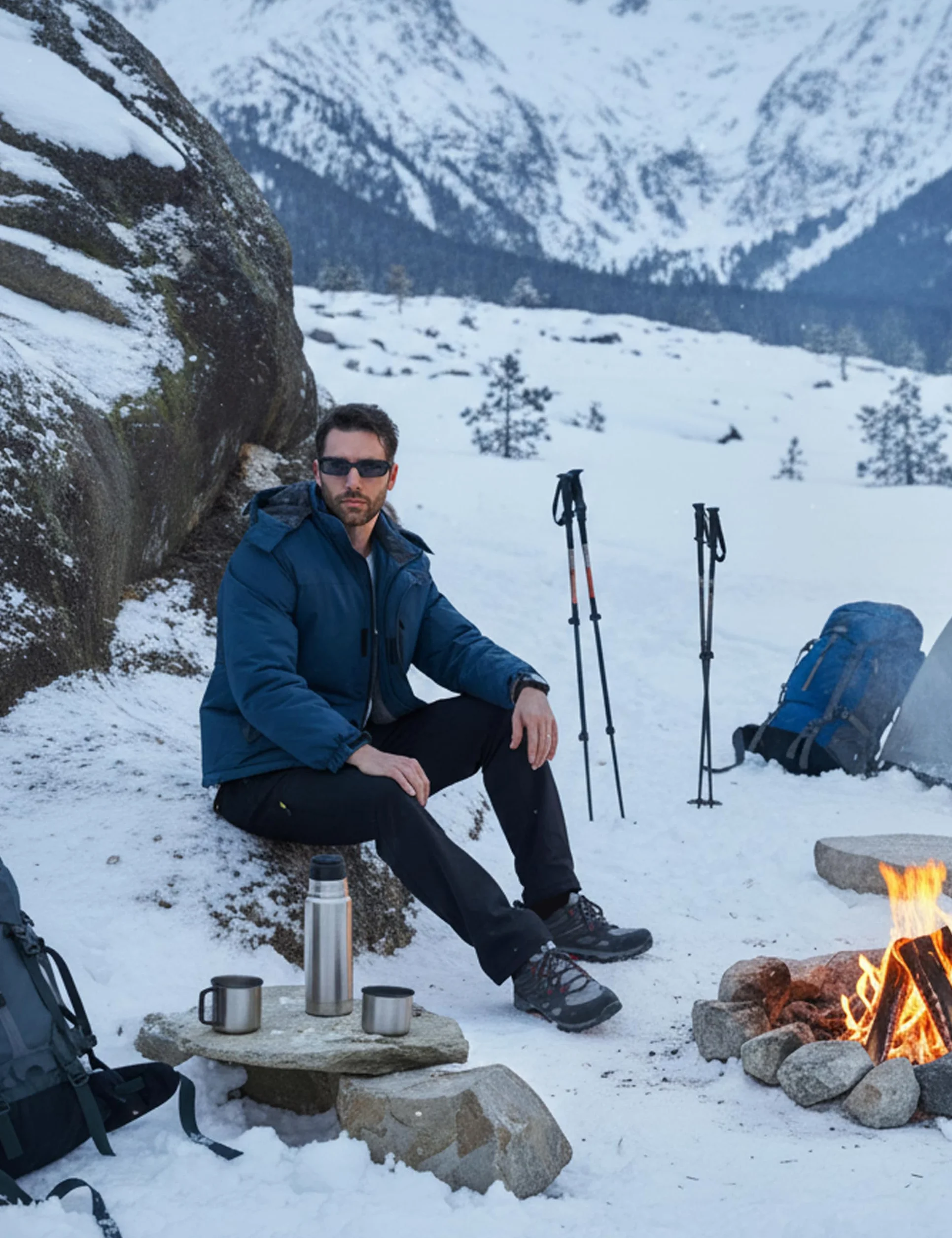 MAGCOMSEN Chaqueta de esquí impermeable Parka cortaviento con capucha