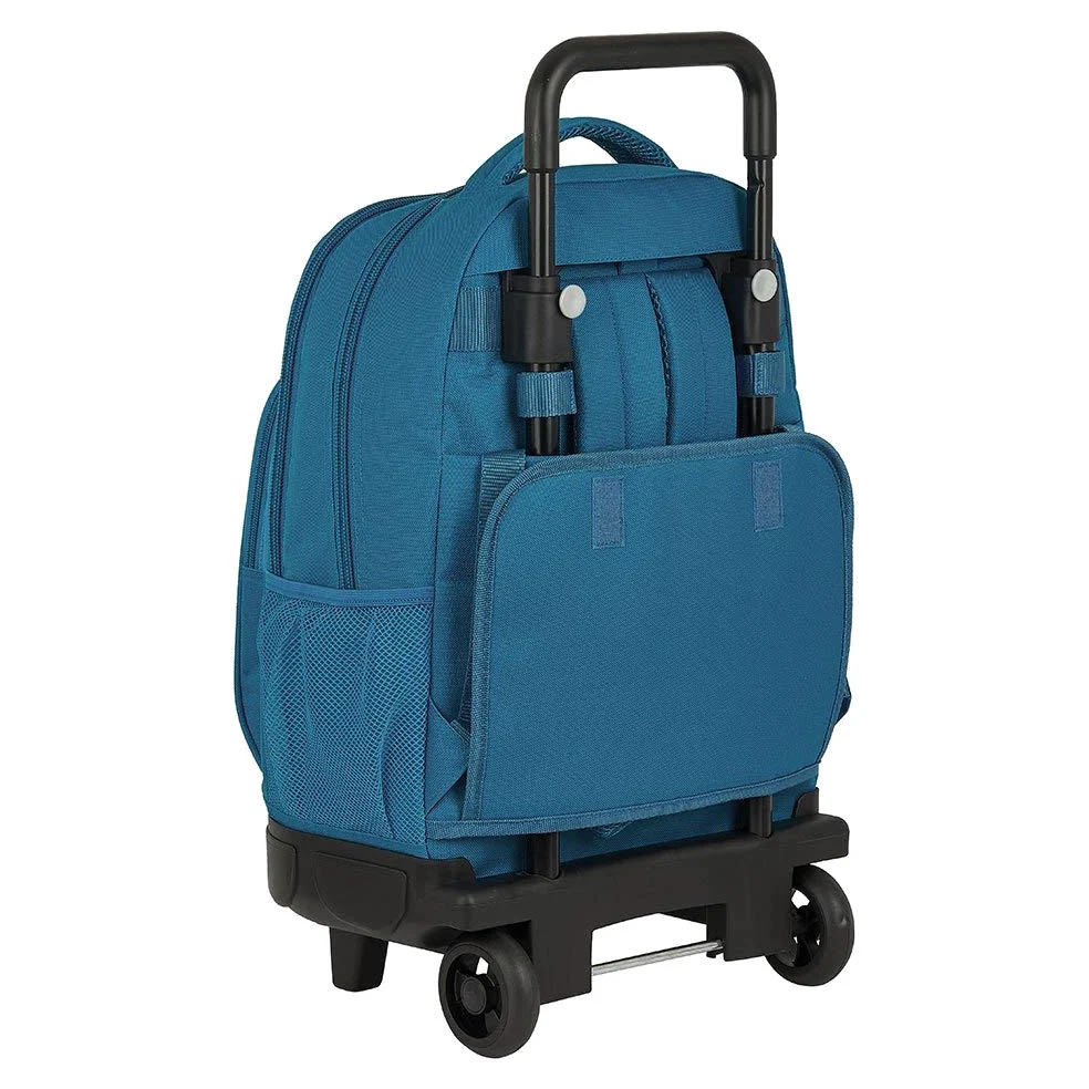 Blackfit8 Mochila Safta Escolar con Carro Incluido y Espalda Acolchada Egeo, 330x220x450mm - Mango telescópico|Ligera - Color azul