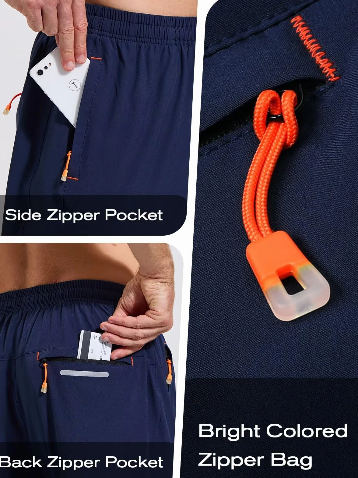 Gaiatiger Pantalones de Chándal para Hombre Ligeros Transpirables Running Jogger con Bolsillos Cremallera