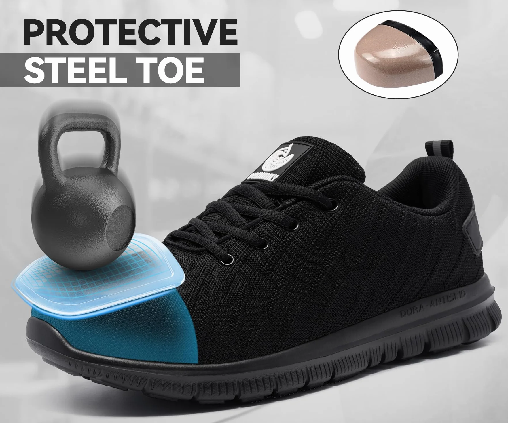 Zapatos de Seguridad Punta de Acero Mujer Hombre Ligero Calzado de Trabajo Comodo Respirable