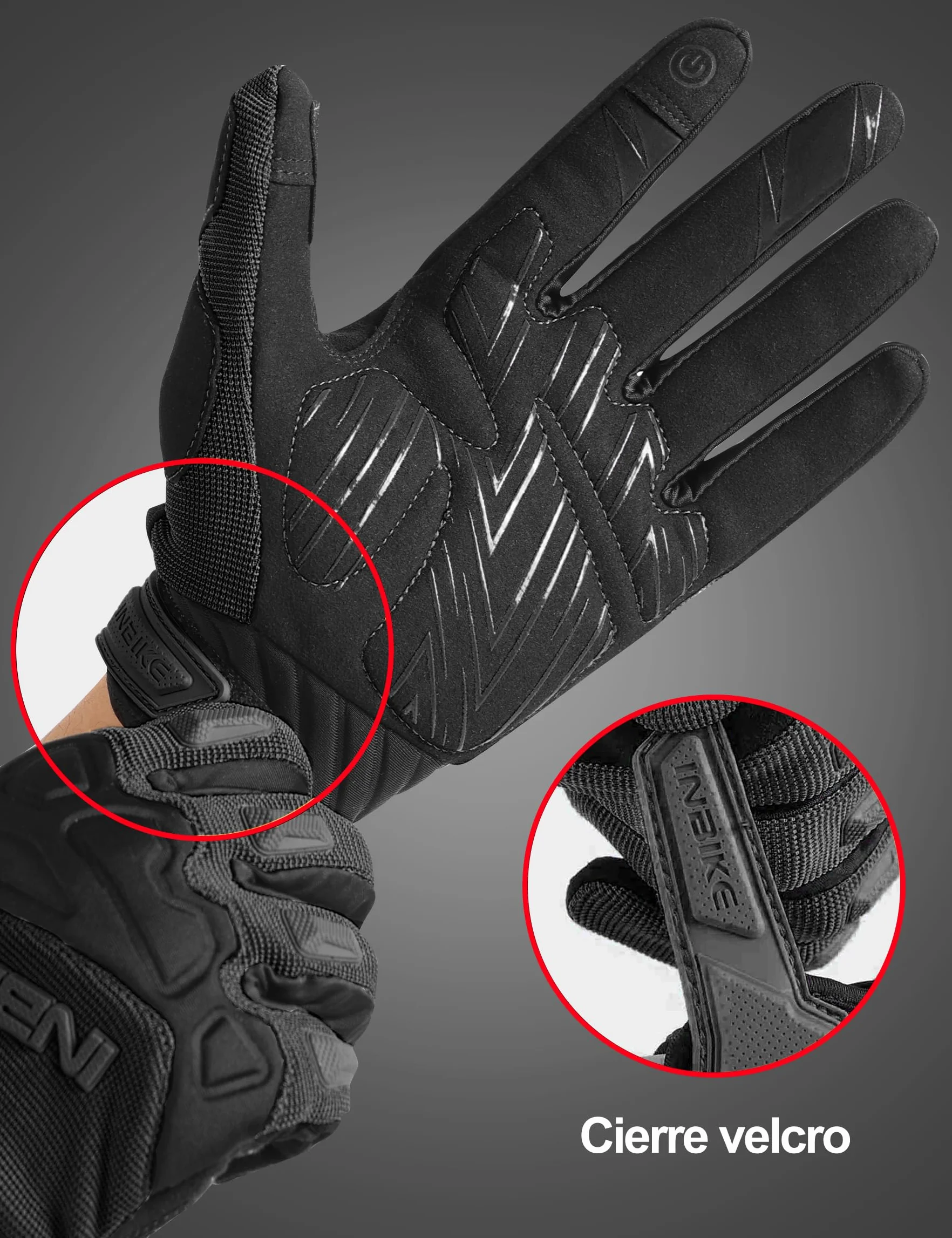 INBIKE Guantes Ciclismo Hombre Largo Pantalla Táctil Acolchado Antideslizante