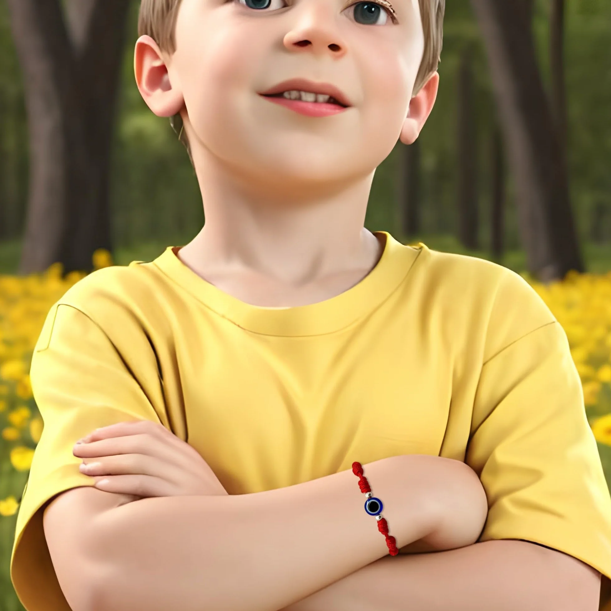 Pulsera de nudos ojo turco bebé roja contra mal de ojo amuleto buena suerte hilo rojo protección niños talla especial