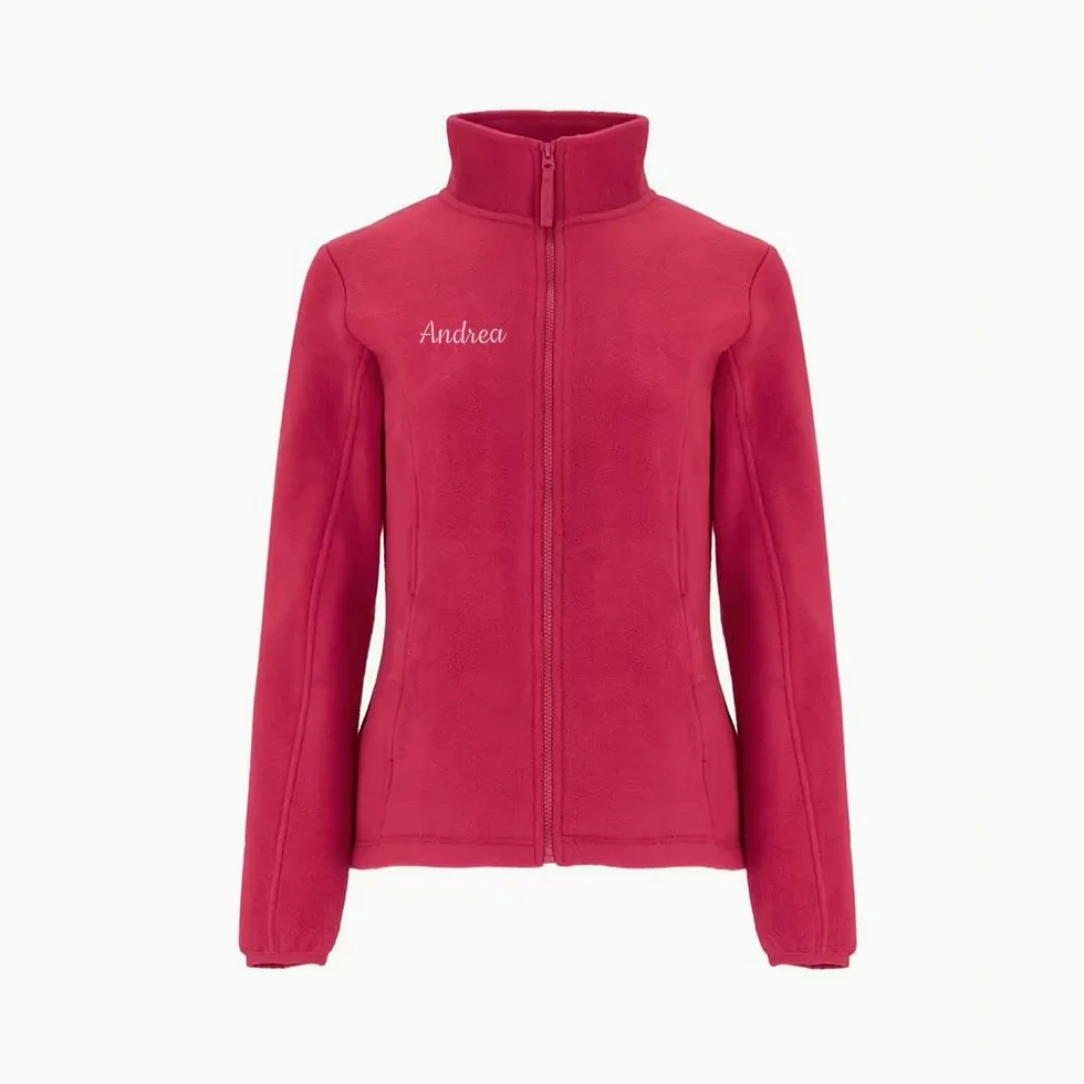 Forro Polar Bordado Mujer Personalizado. Modelo CELADORA. Ideal para Sanitarios. Regalos Personalizados. con Cremallera y Bolsillos.