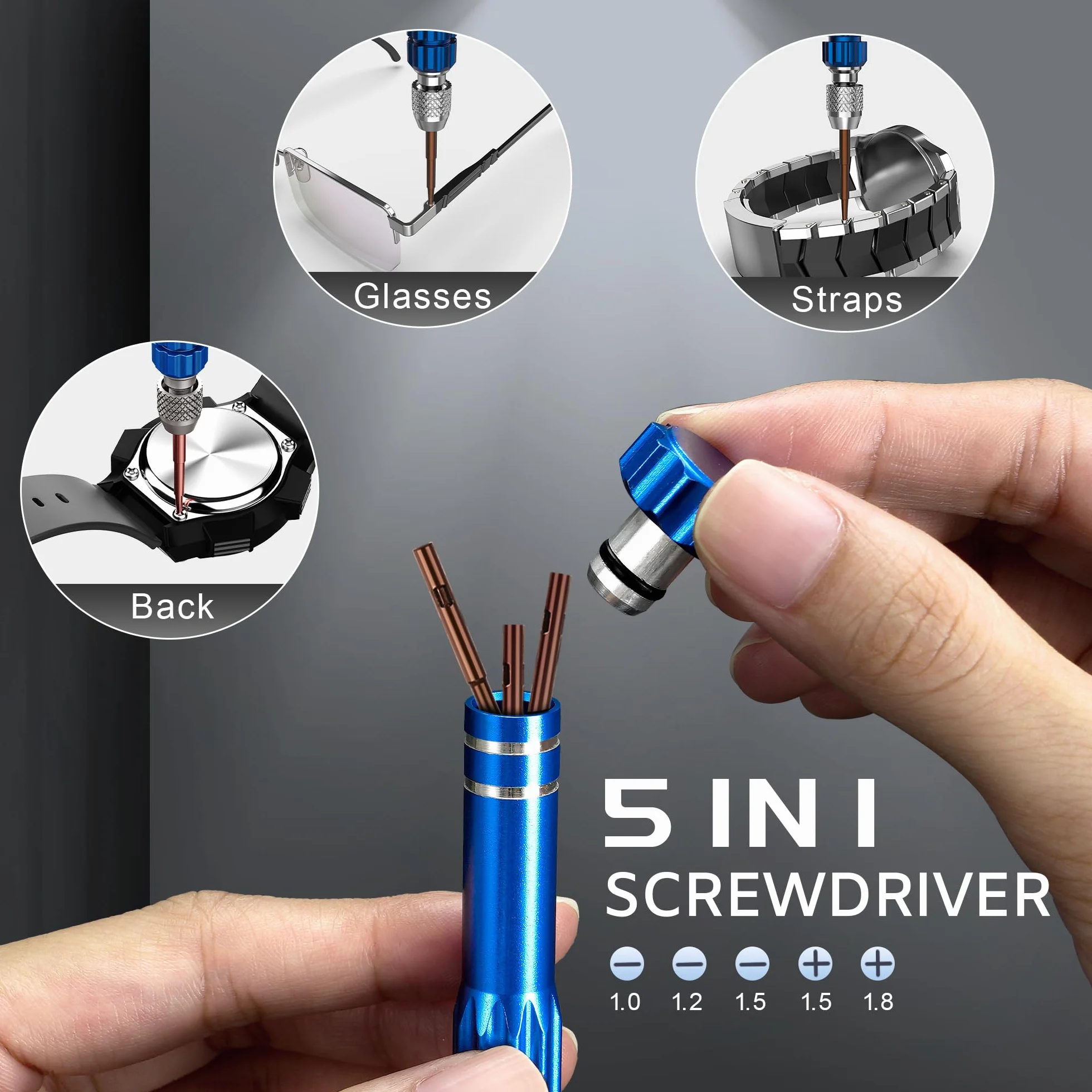 Kit Destornillador Relojero JOREST para Reparar Relojes Cambiar Pilas Ajuste Correa
