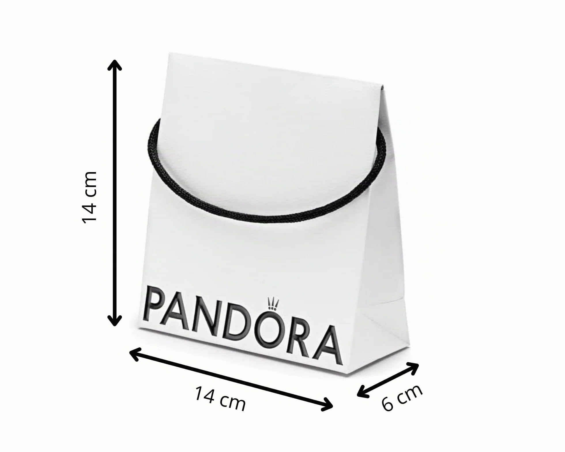 PANDORA Bolsa Ecológica para Joyas con Certificado de Autenticidad: Anillos, Pulseras, Colgantes, Pendientes y Charms (14 x 14 x 6 cm) (1)