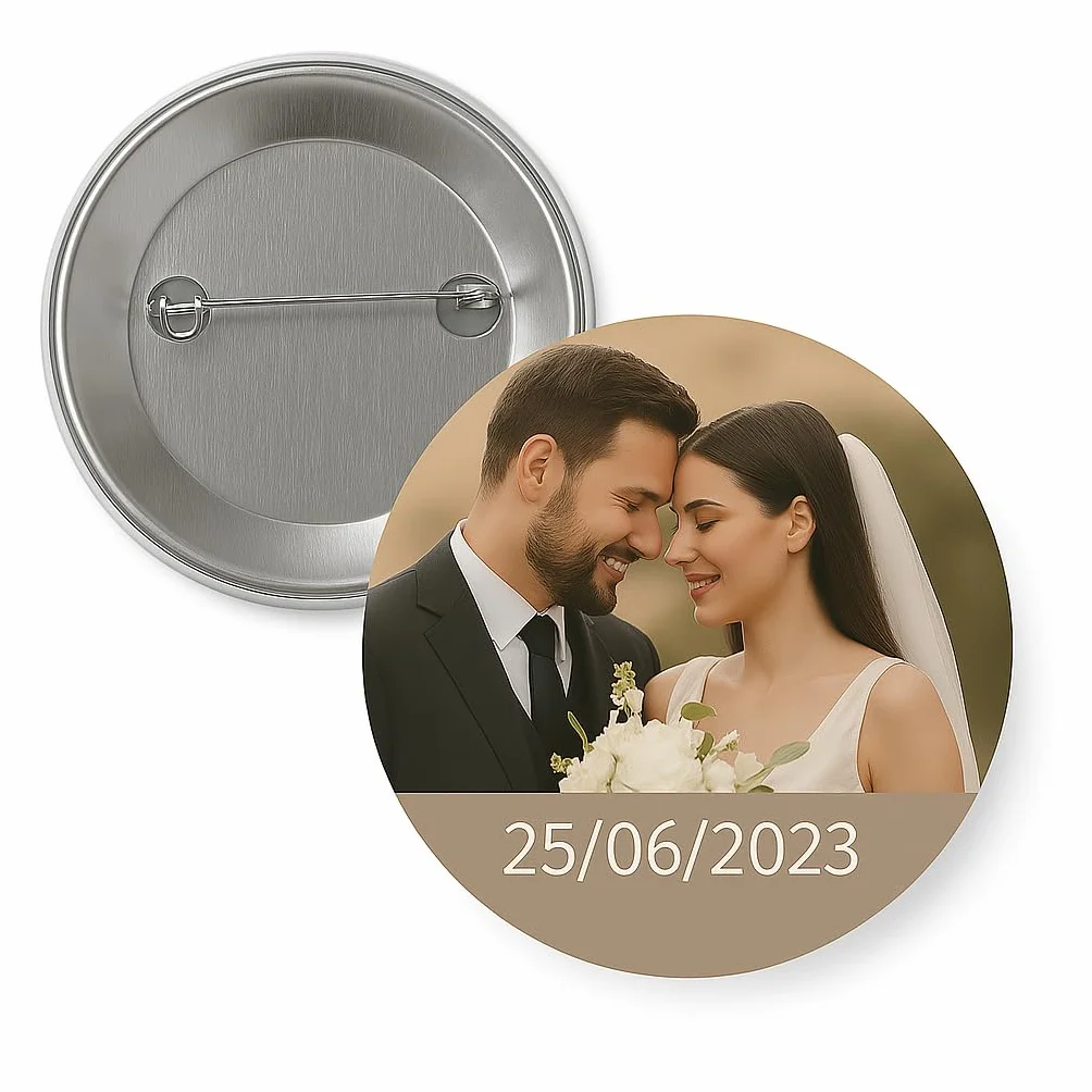 Chapa Personalizada 59mm Pin para Eventos 15 Unidades Pack Despedida Soltera Recuerdos Boda Graduación