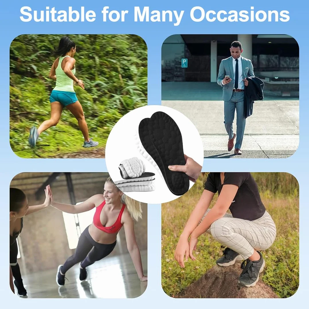 Plantillas Memory Foam para Deporte, Trabajo y Uso Diario - Ortopédicas Transpirables Amortiguadoras 43-44