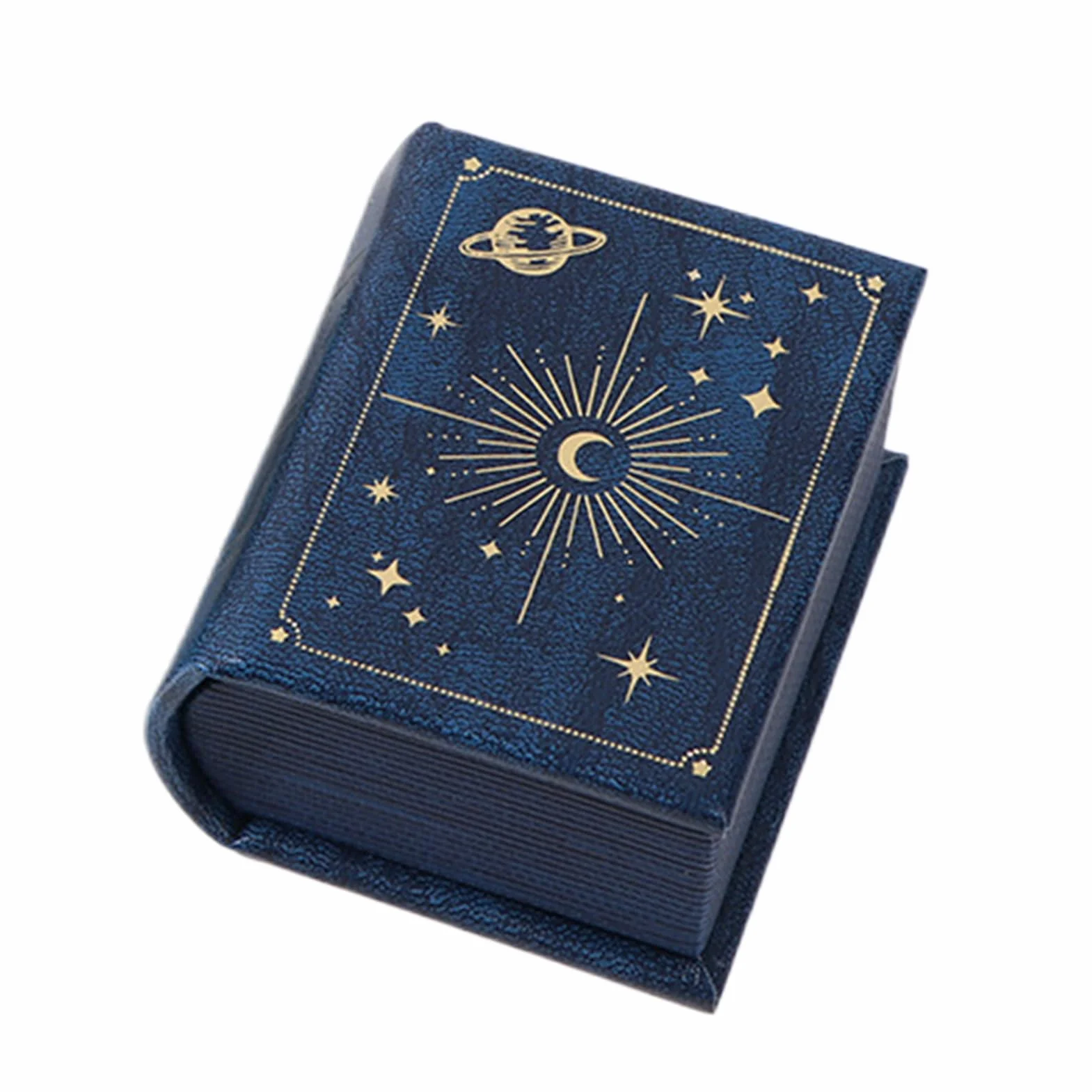 Estuche de Anillos Organizador para Almacenamiento de Joyas con Forma de Libro Cierre Magnético