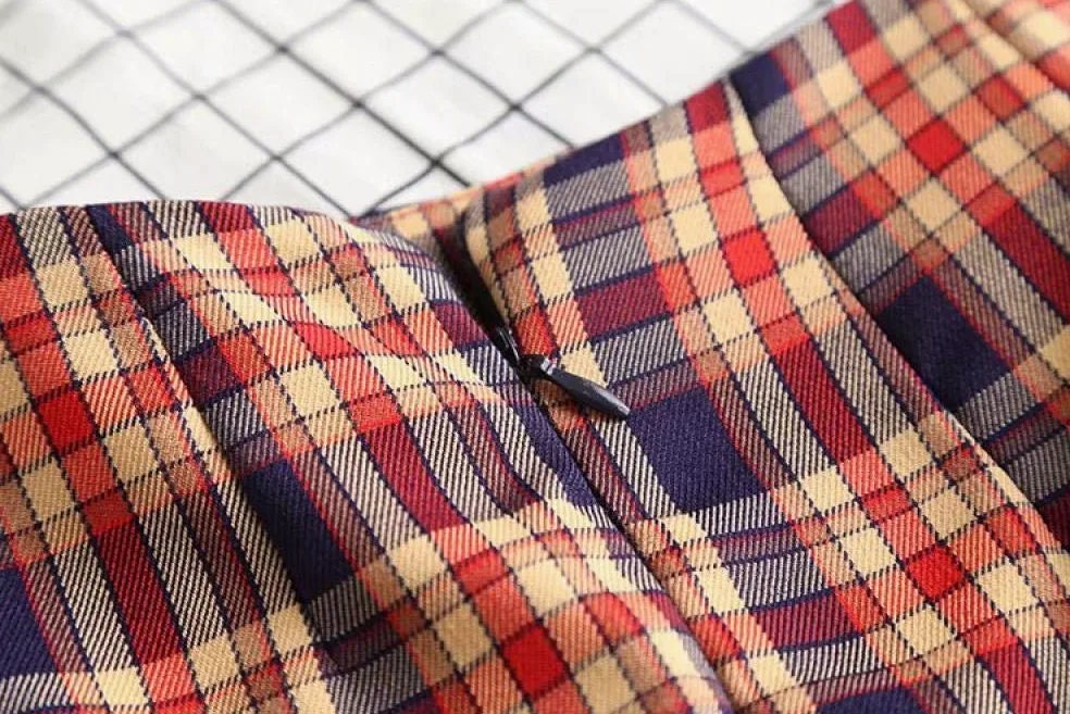 Falda Mujer Mini,Falda De Talle Alto A-Line Falda De Tartán De Doble Cara Dividida A Cuadros Verano Sexy Gótico Lápiz Falda Ajustada con Forro De Cremallera Pantalones Cortos para Niñas Damas En