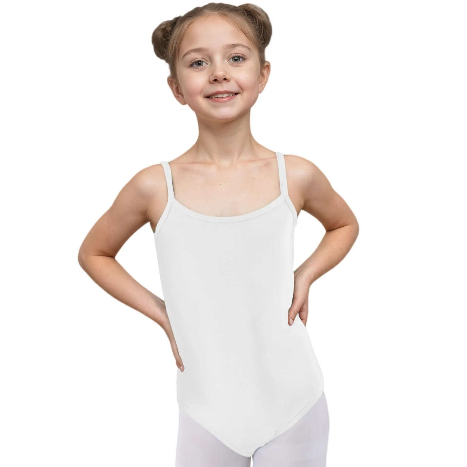 Wildarms Maillot de ballet sin mangas para niñas, estilo camisola, Rojo, 4-6