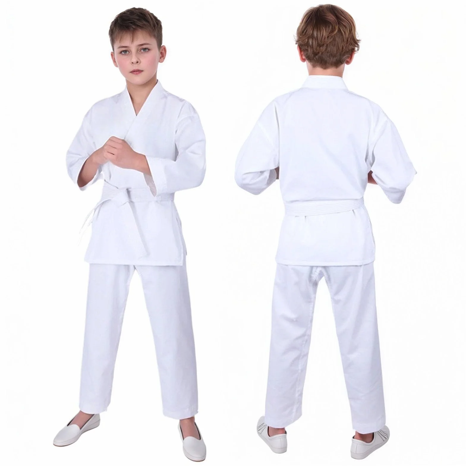 Traje de Entrenamiento Taekwondo Infantil con Cinturón y Pantalones