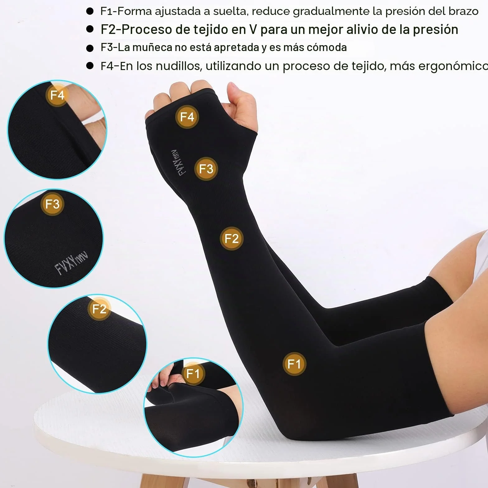 Manguitos Ciclismo Proteccion Solar UV UPF50+ Compresion Arm Sleeves para Hombre Mujer