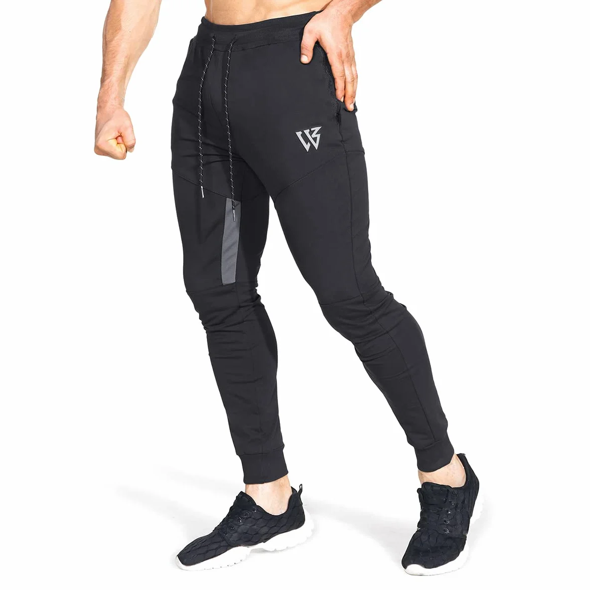 ZENWILL Cremallera Gym Jogger Pantalon Deporte Malla Transpirable Fitness Hombre