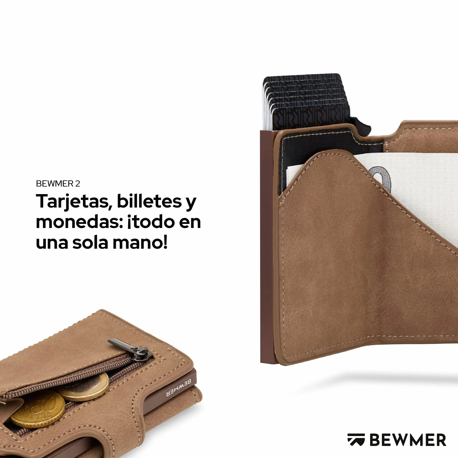 BEWMER Tarjetero de crédito Premium con Protección RFID Anticlonación