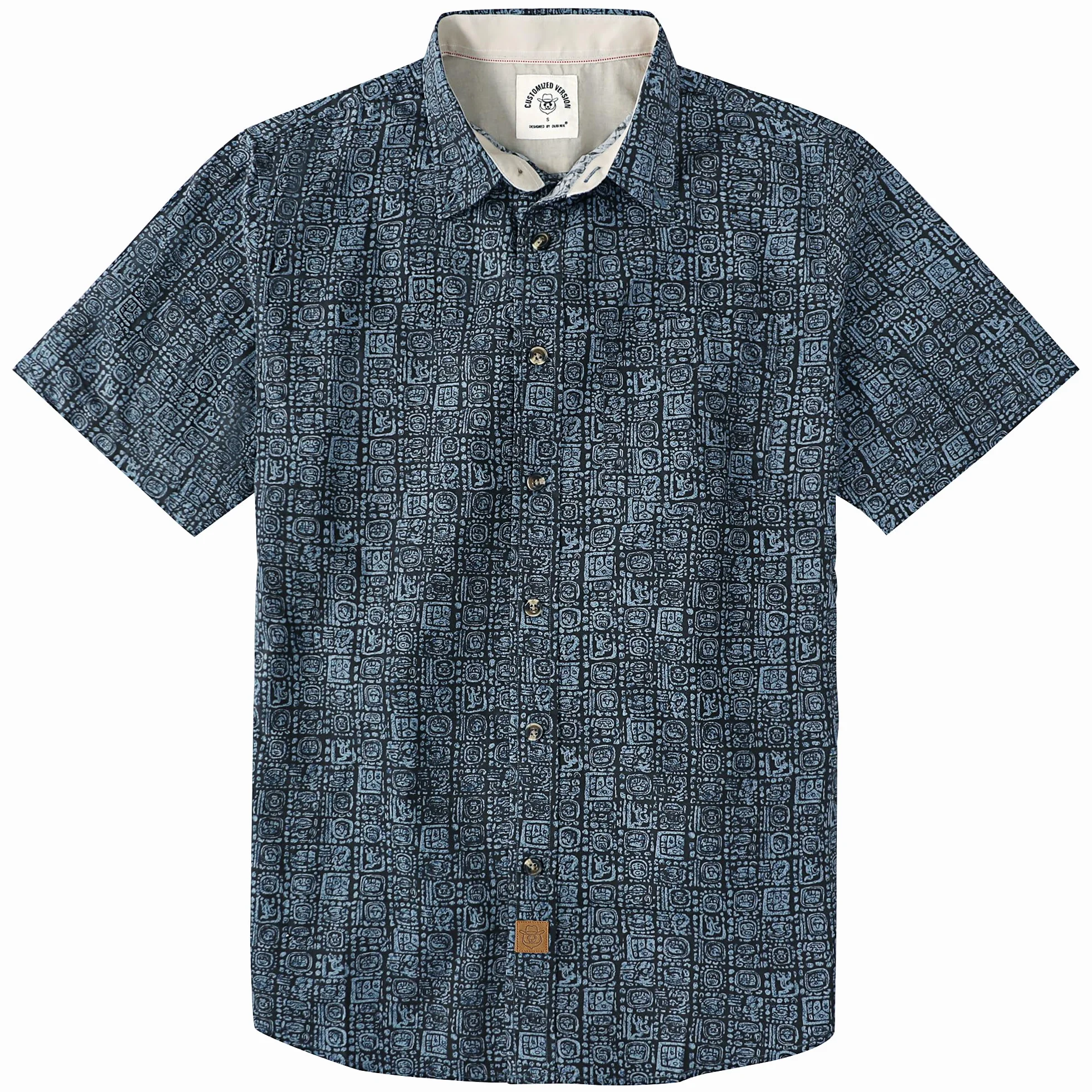 Dubinik Camisas Manga Corta Hombre Algodón A Cuadros Casual con Bolsillos