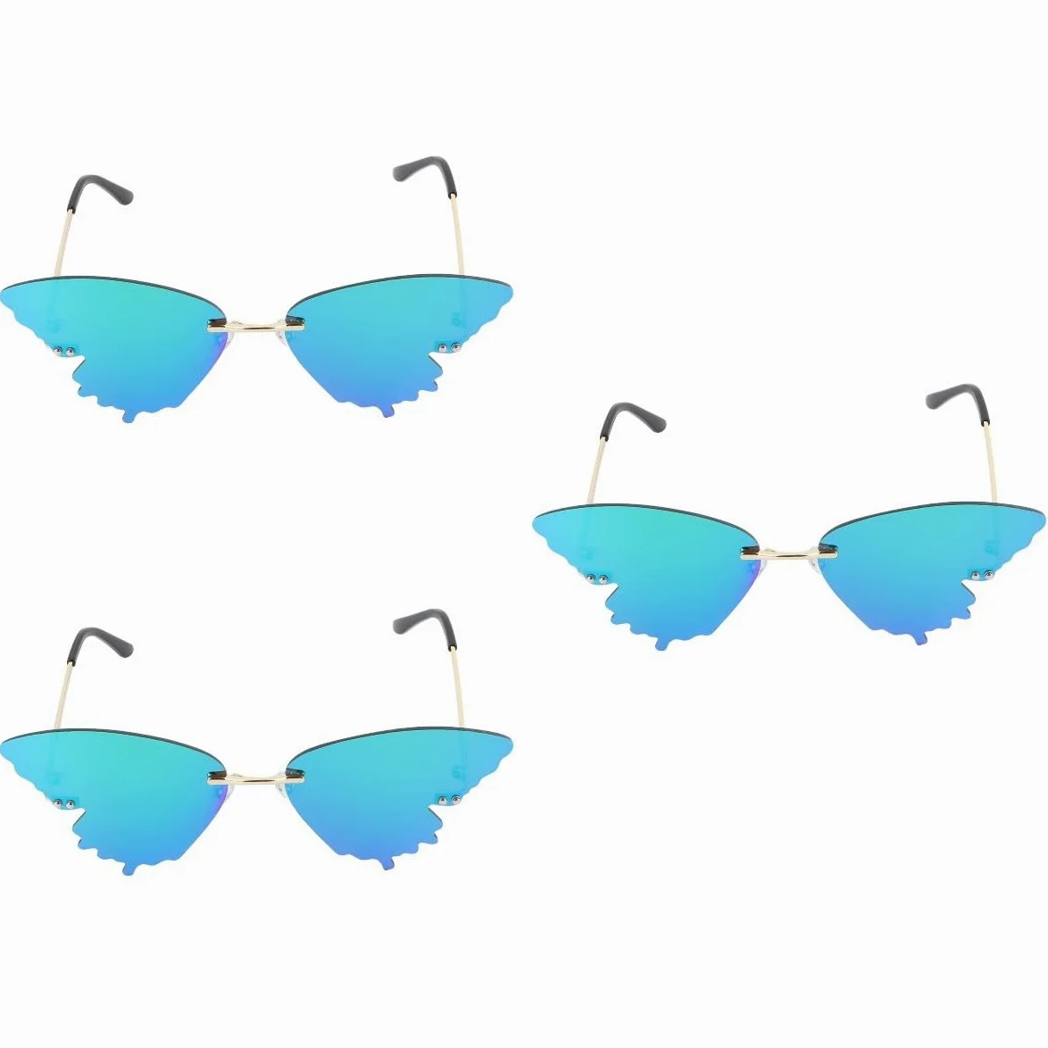 LIFKOME 3piezas Gafas De Sol Divertidas Para Niño Niña Patrón Encantador Para Actividades Al Aire Color Verde