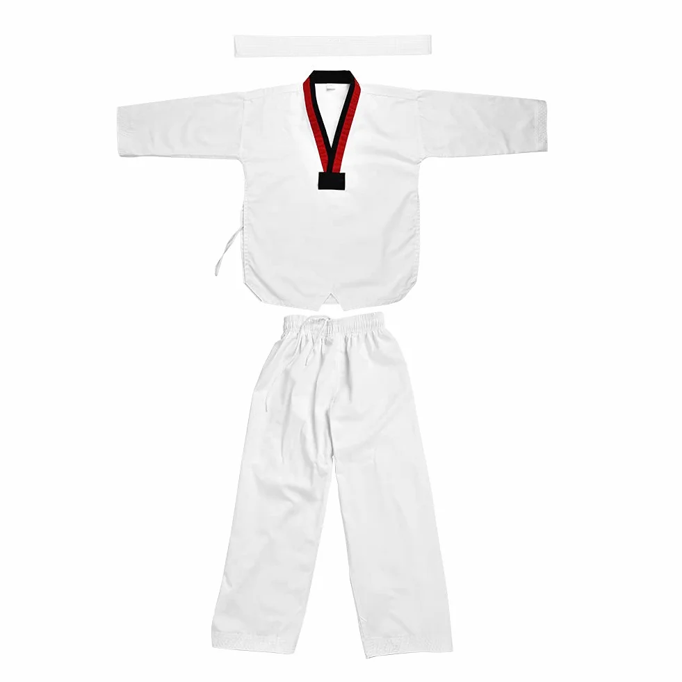 Niños Uniforme de Taekwondo Algodón Completo Artes Marciales Ropa Deportiva Karate (120)