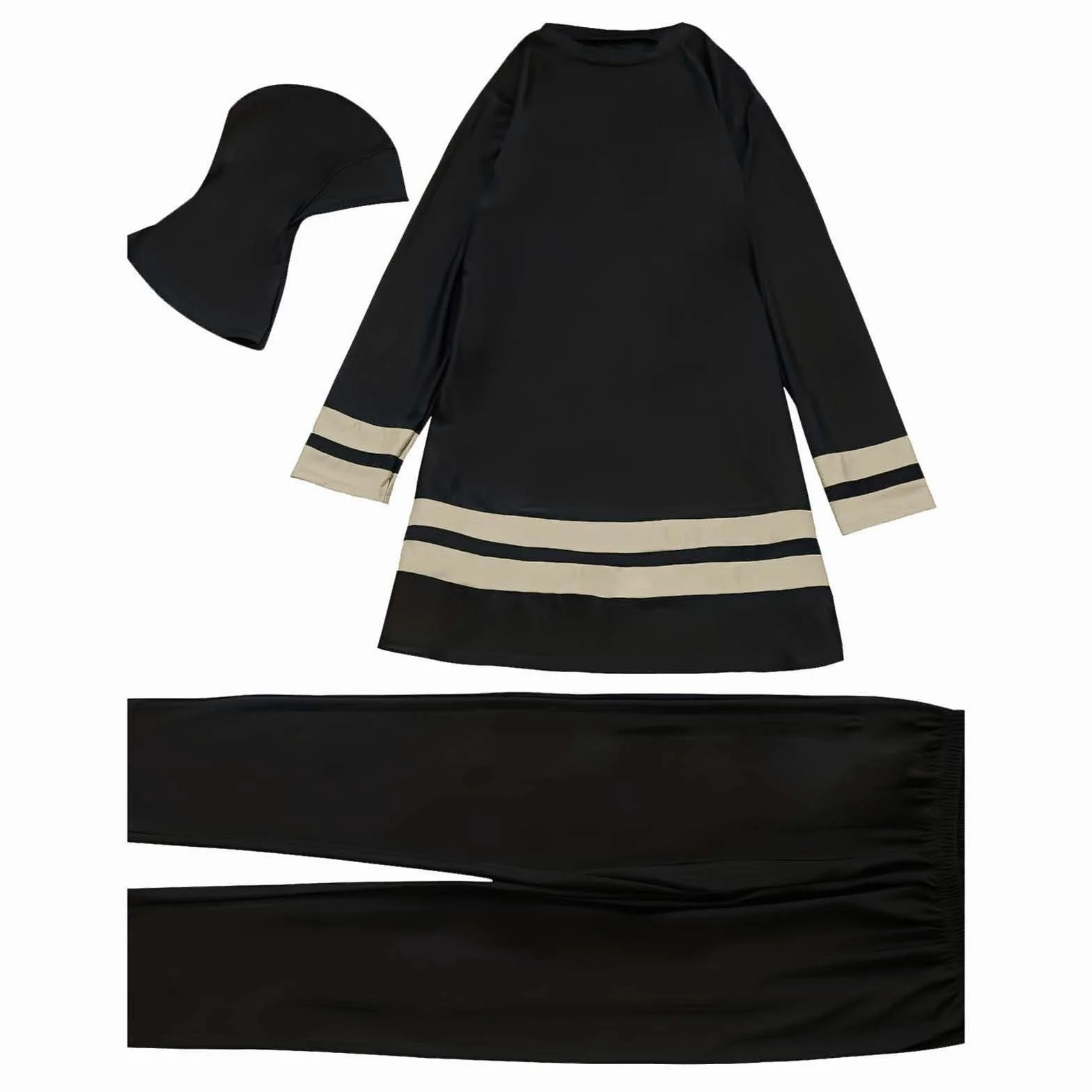 Burkini Traje de Baño Islámico para Mujer y Niña con Hijab, Cómodo Elegante Muslim Swimwear