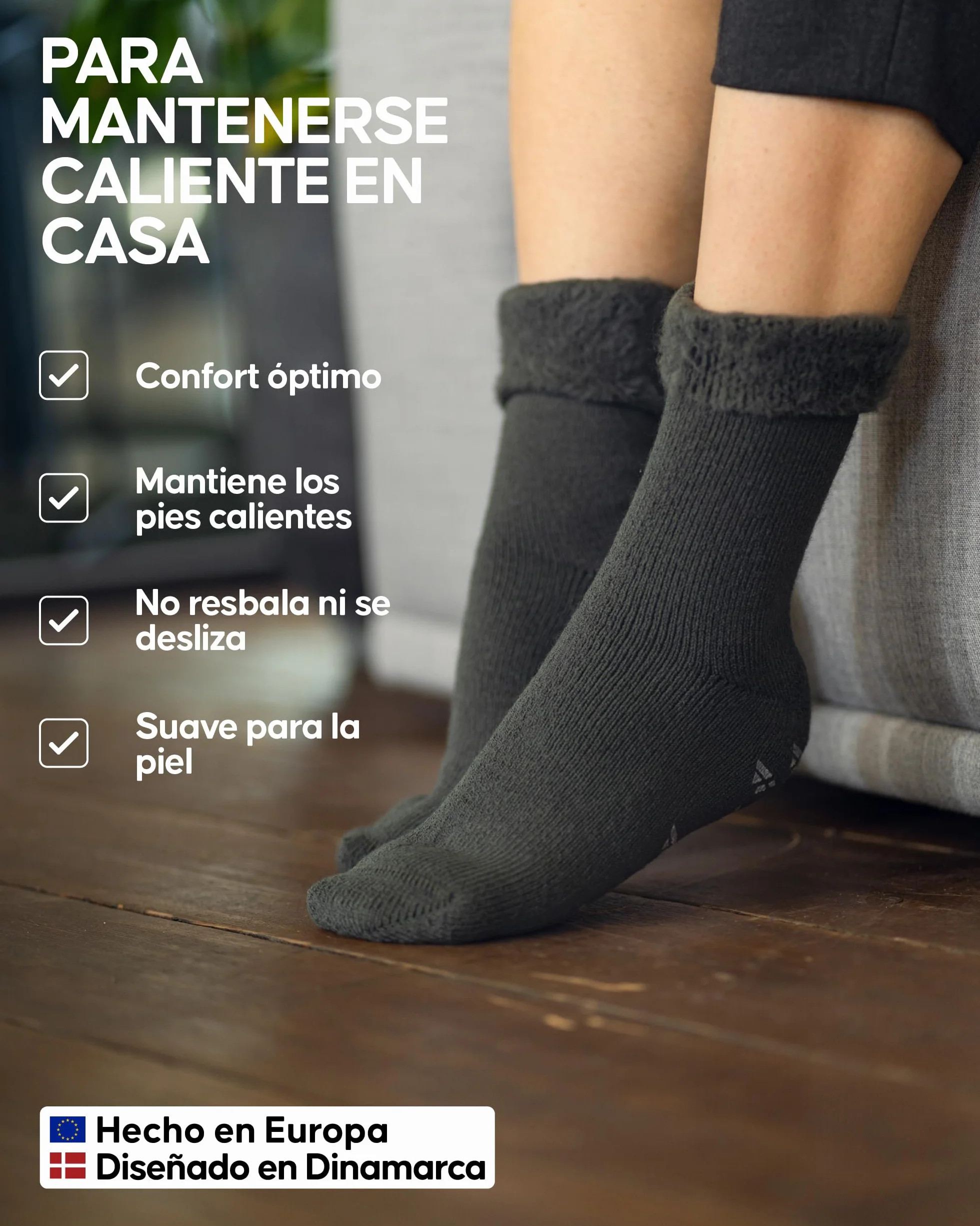 DANISH ENDURANCE Calcetines Térmicos Antideslizantes 2 Pack
