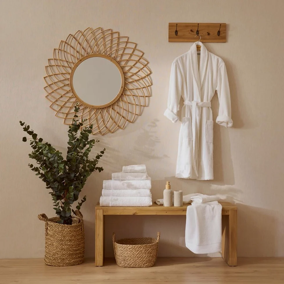 LA MALLORQUINA Albornoz de Rizo - Basic LMQ - Unisex 100% Algodón cardado de 370 gr/m2 | Ideal para Baño, Pisicina, Hoteles, Spa