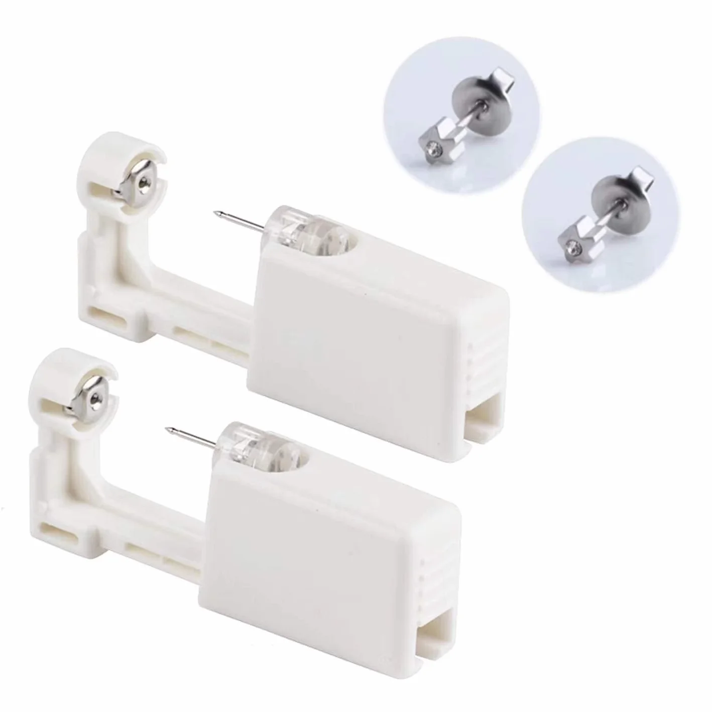 Pistolas para Piercing Oreja Desechables Kit de Perforación de Orejas Estéril con Aretes