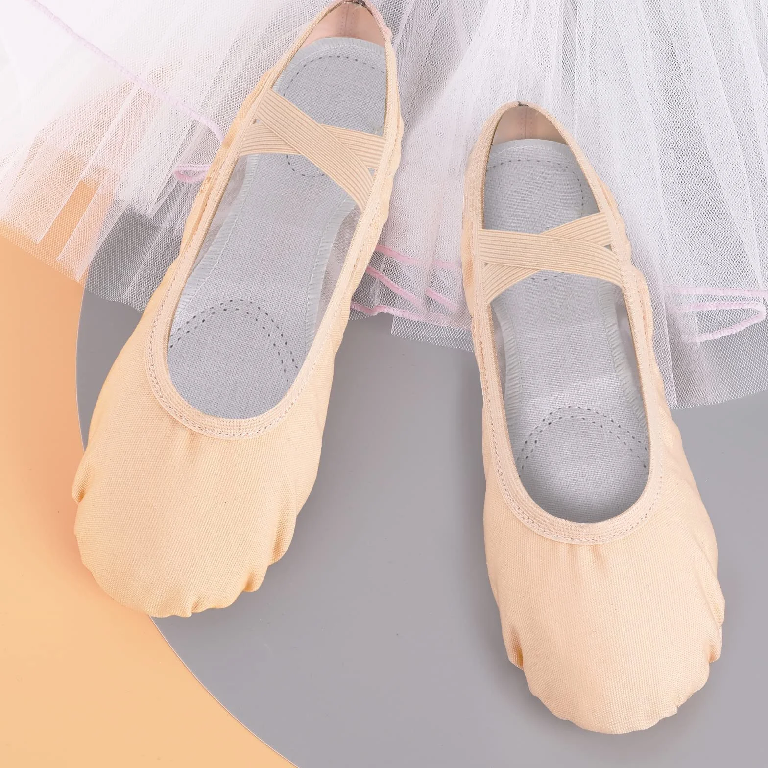 Zapatillas de Ballet Niña Suela Partida Cuero Punteras Gimnasia Ritmica Tallas 21-44 EU