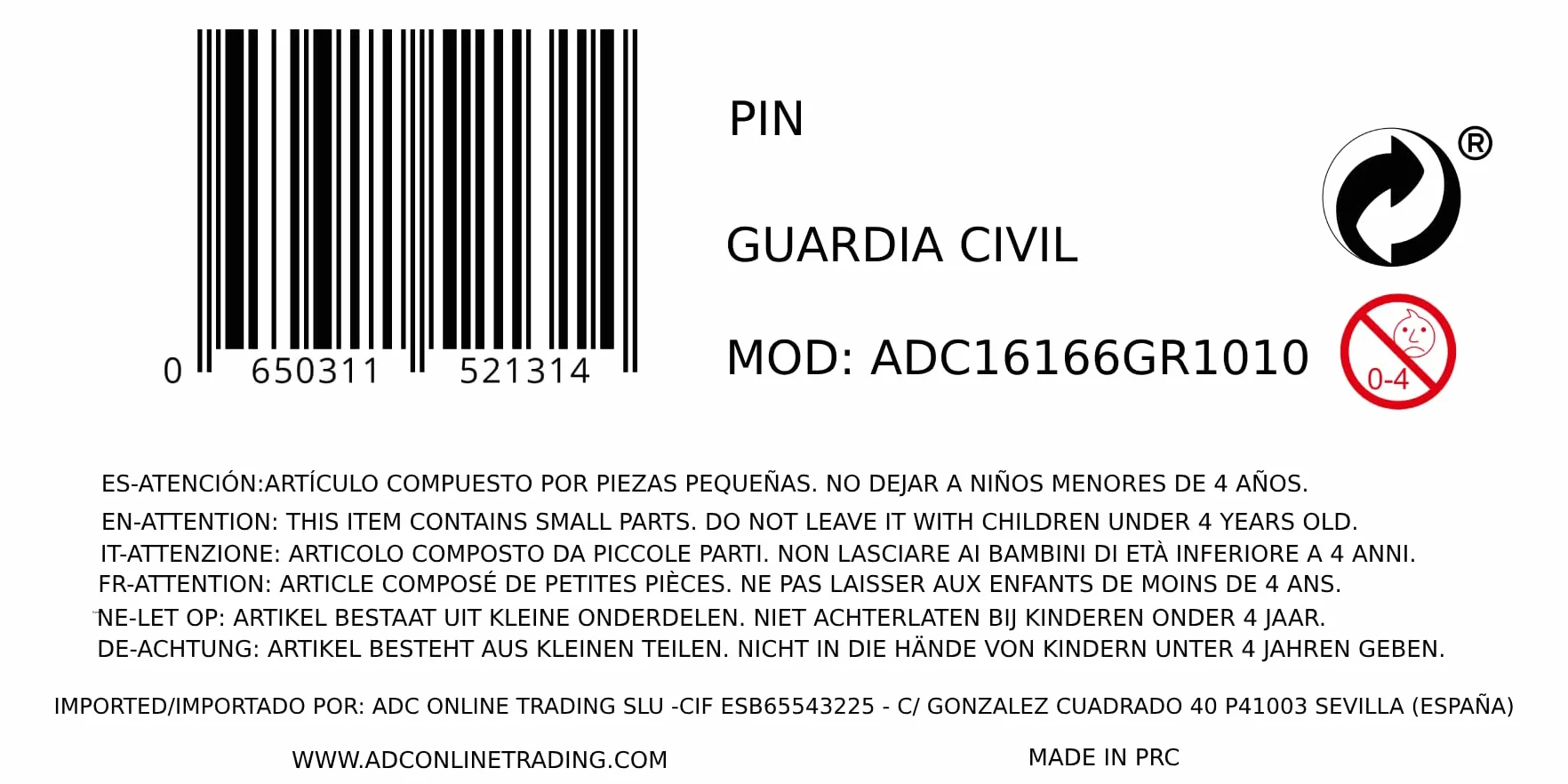 Emblema Guardia Civil España Gota Relieve Zinc Cromado 20 mm