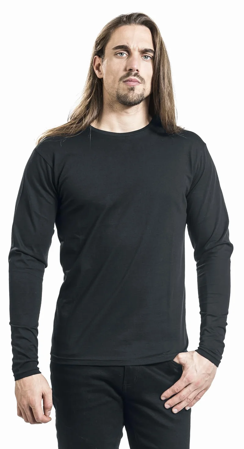 Black Premium by EMP Hombre Pack de Dos Mangas largas Negras